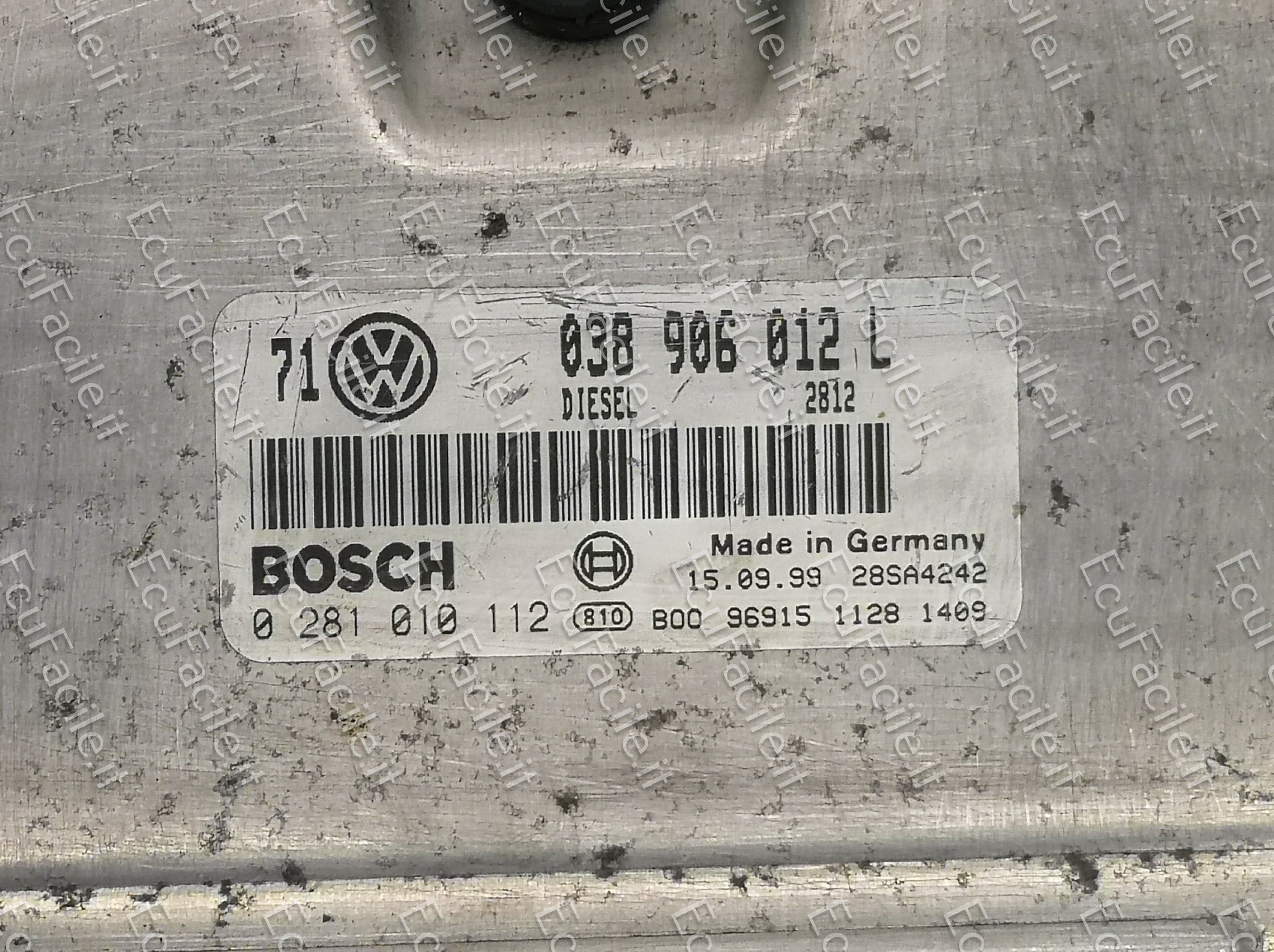 ECU VW GOLF 0281010112 038906012L 1.9 TDI AHF EDC15 VM+