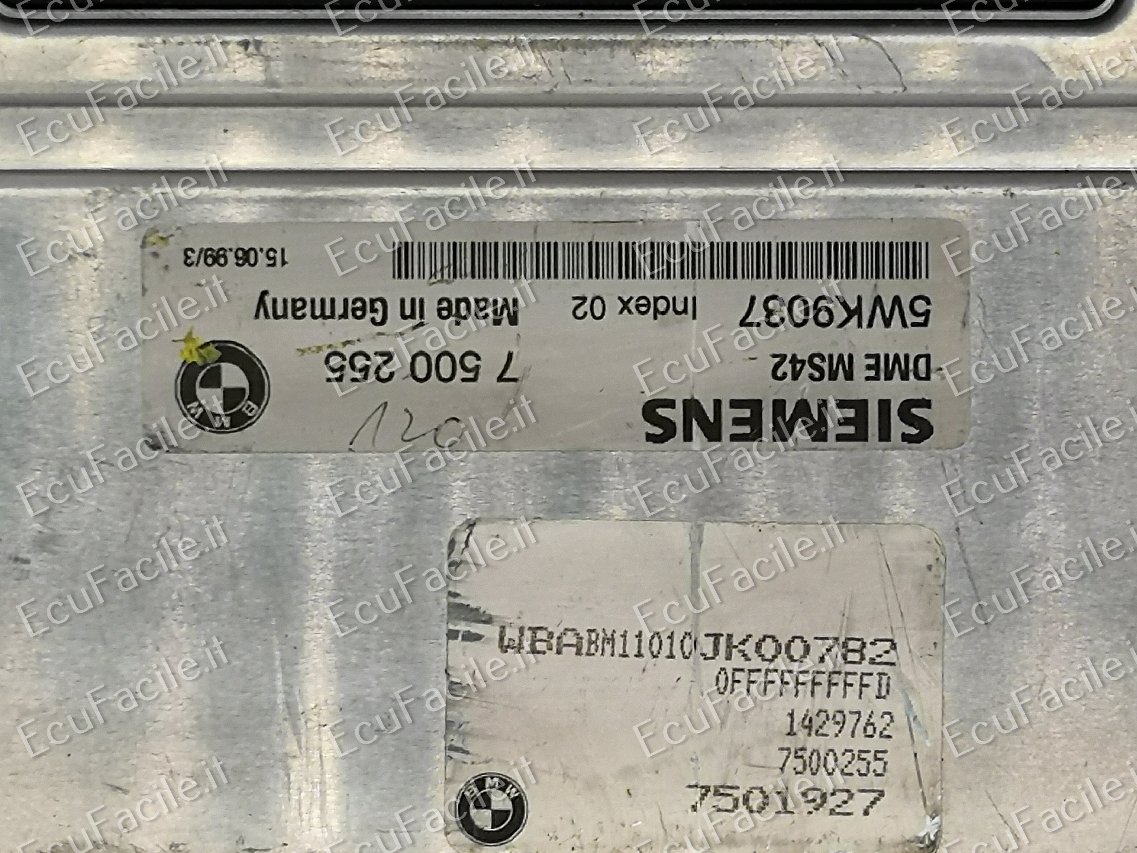 ECU BMW SERIE 5 2.5 - 2.8 528 7500255 5WK9037 DME MS42
