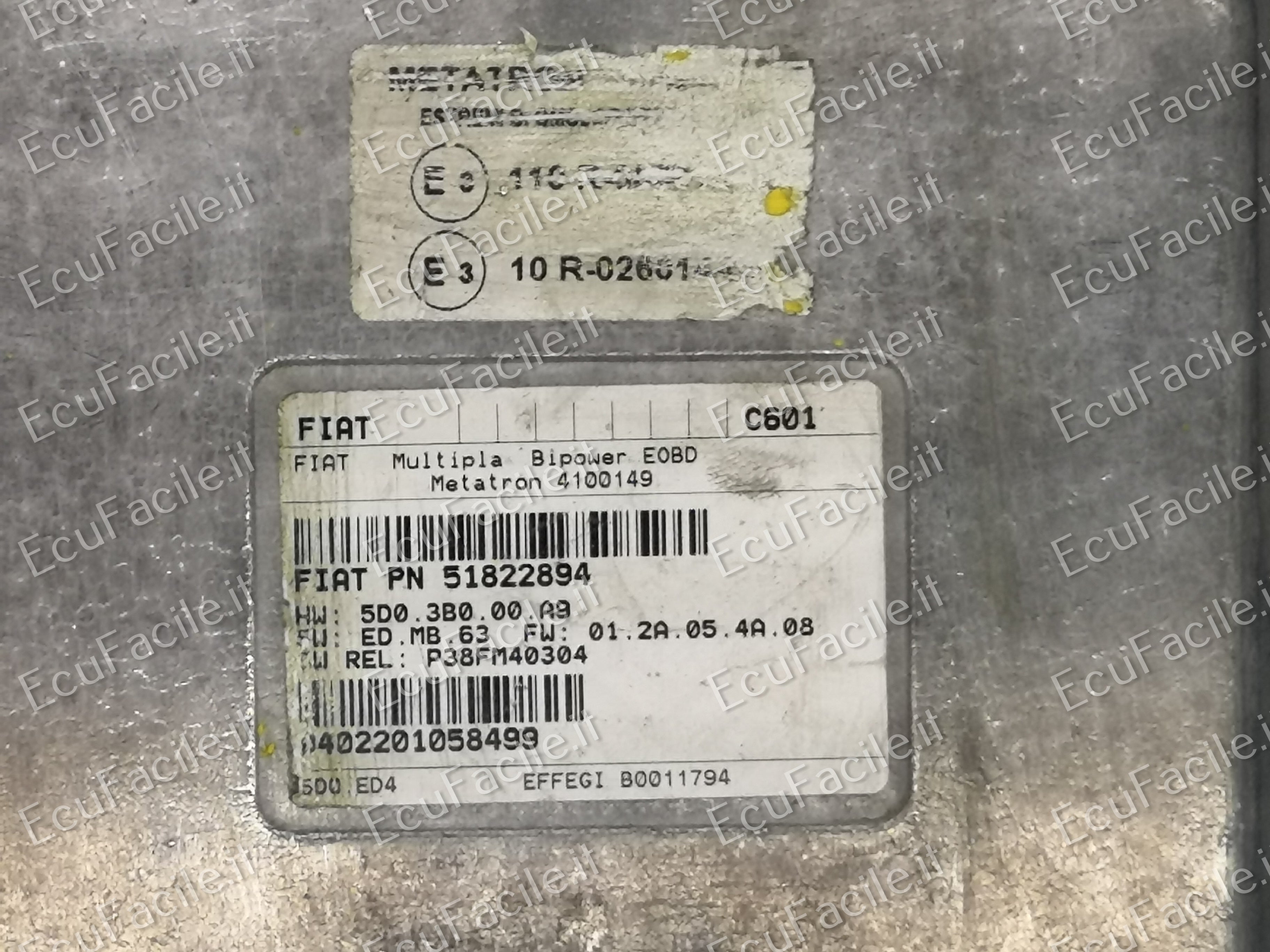 Ecu centralina metatron bipower fiat multipla 2, 51822894