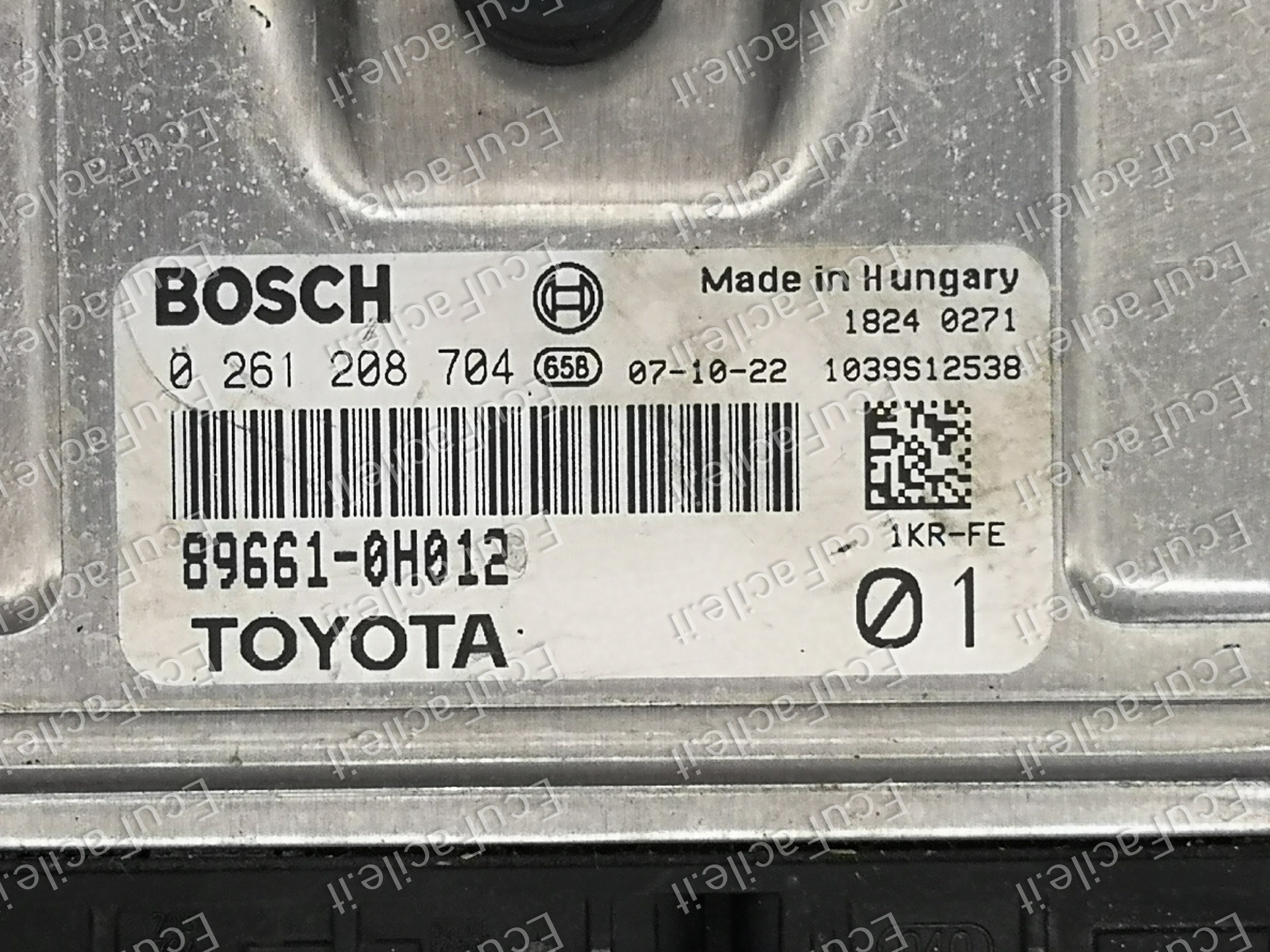 ECU TOYOTA AYGO YARIS 1.0 89661-0H012 BOSCH 0261208704 ME7.9.5