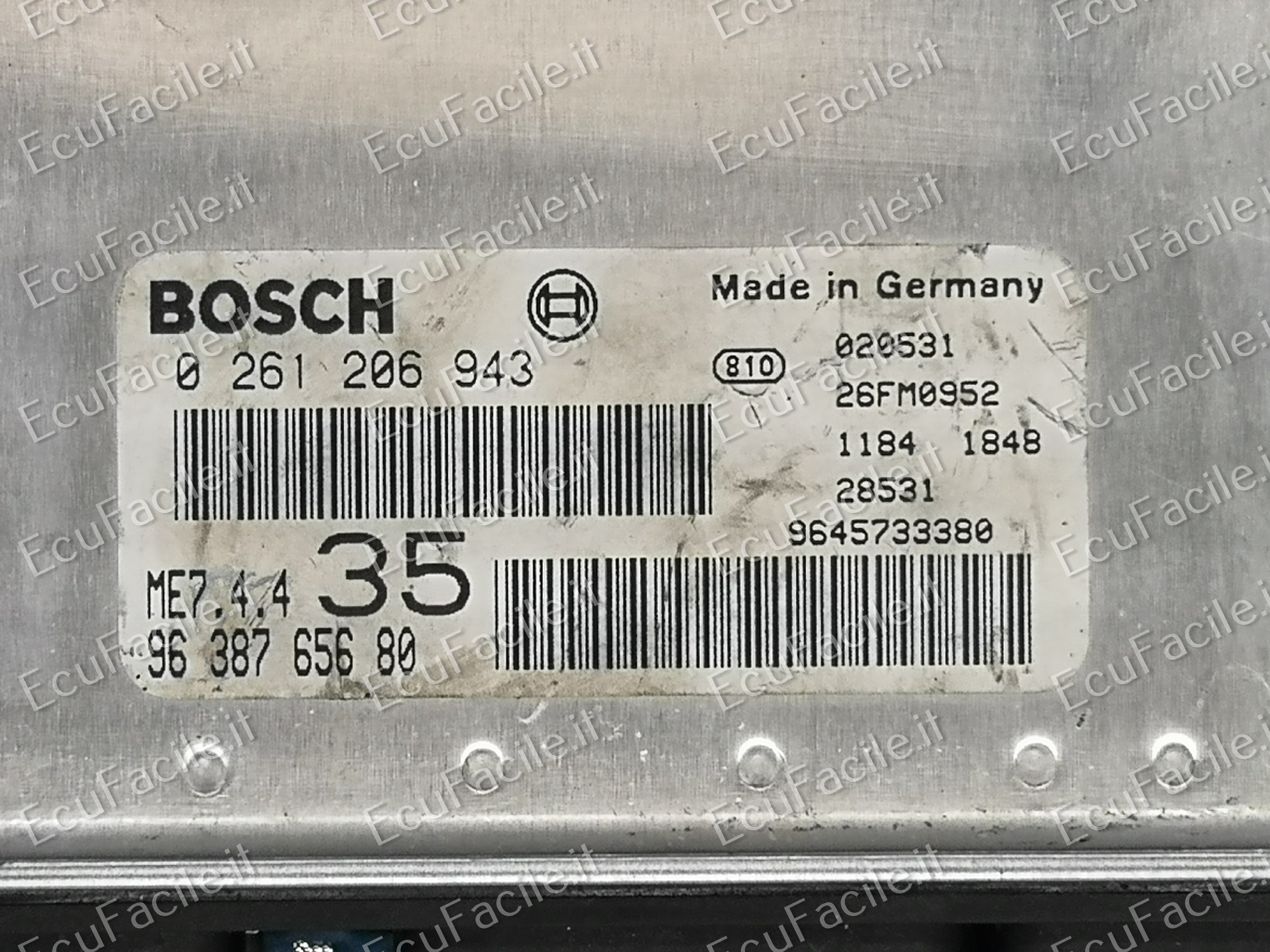 Ecu PEUGEOT 307 1.6 16V BOSCH 0261206943 9650346180 9638765680