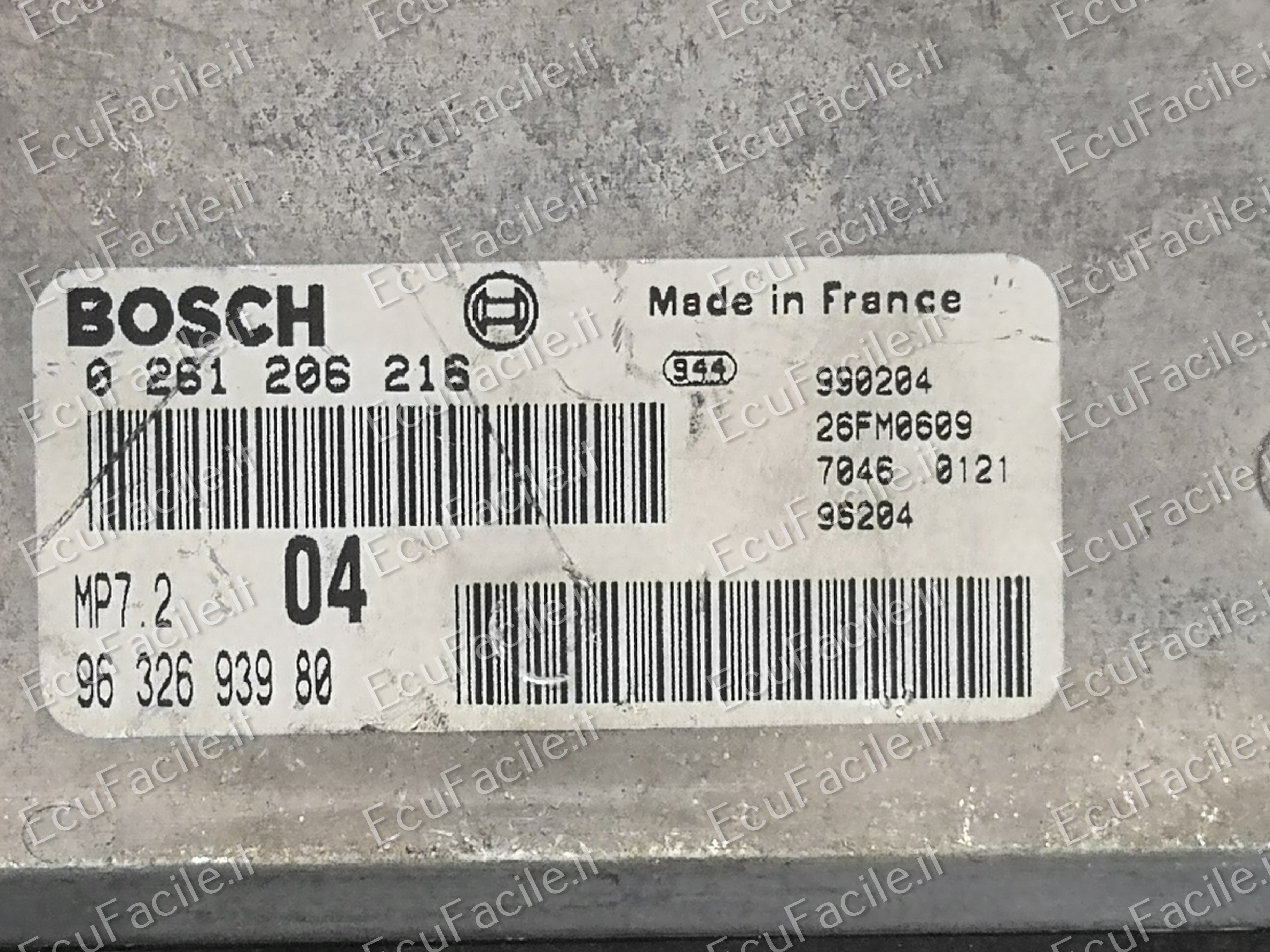 ECU PEUGEOT 206 CITROEN Xsara Picasso 1.6 BOSCH 0261206216