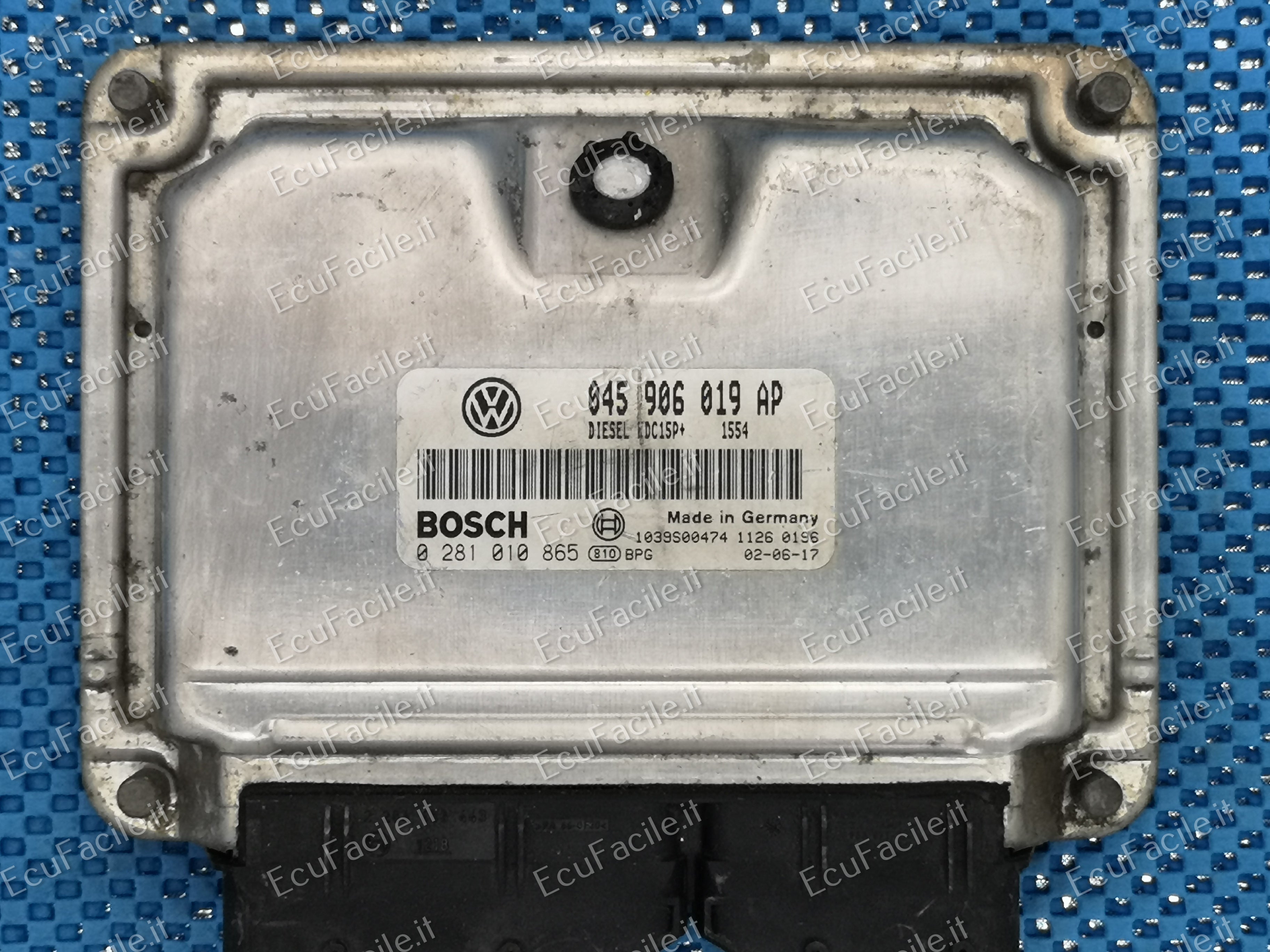 ECU VW POLO 1.4 TDI 045906019AP BOSCH 0281010865 EDC15P+