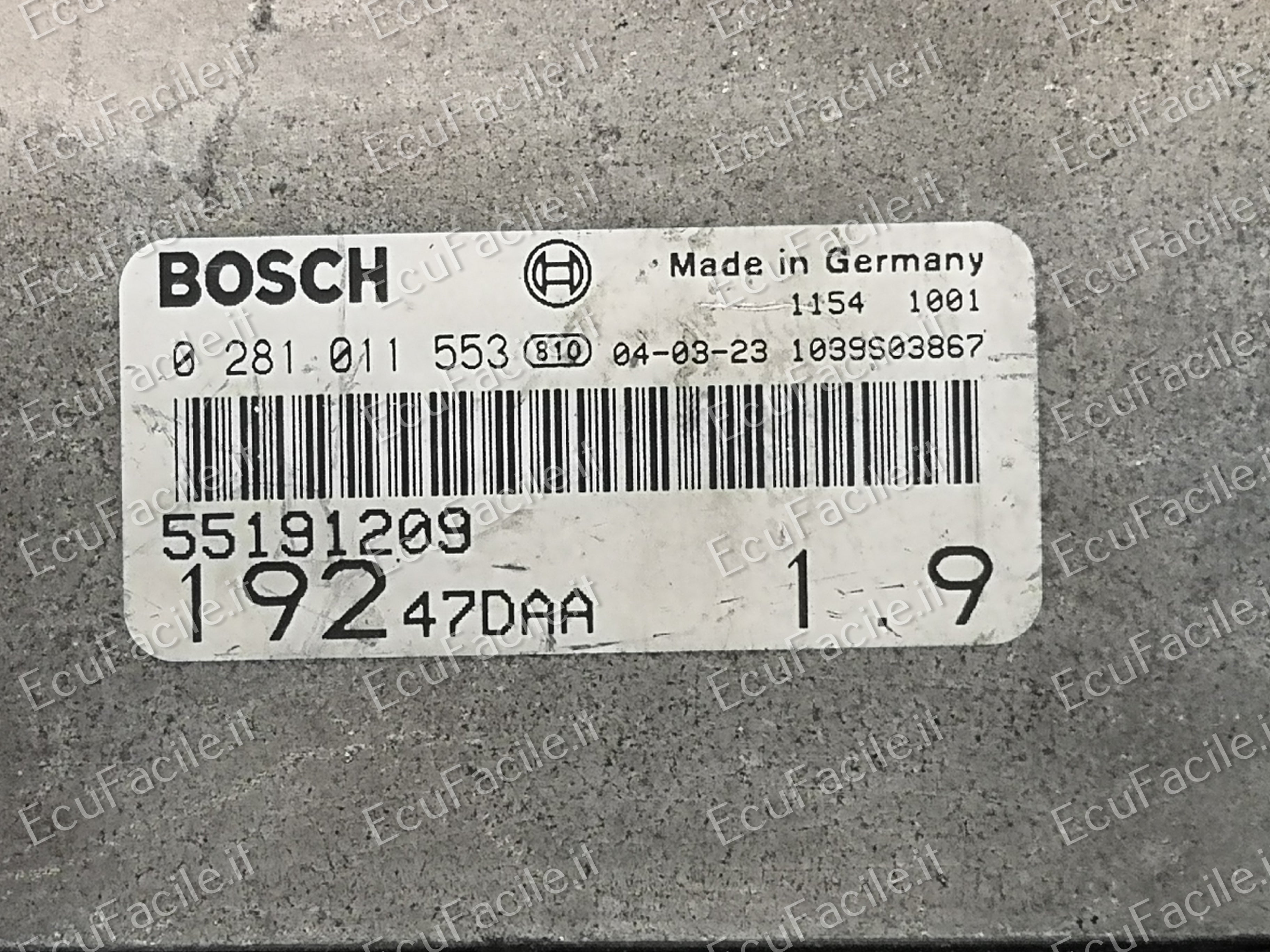 ECU Fiat Stilo cc 1.9 JTD BOSCH 0281011553 55198058 19247EAA EDC15C7-2.3