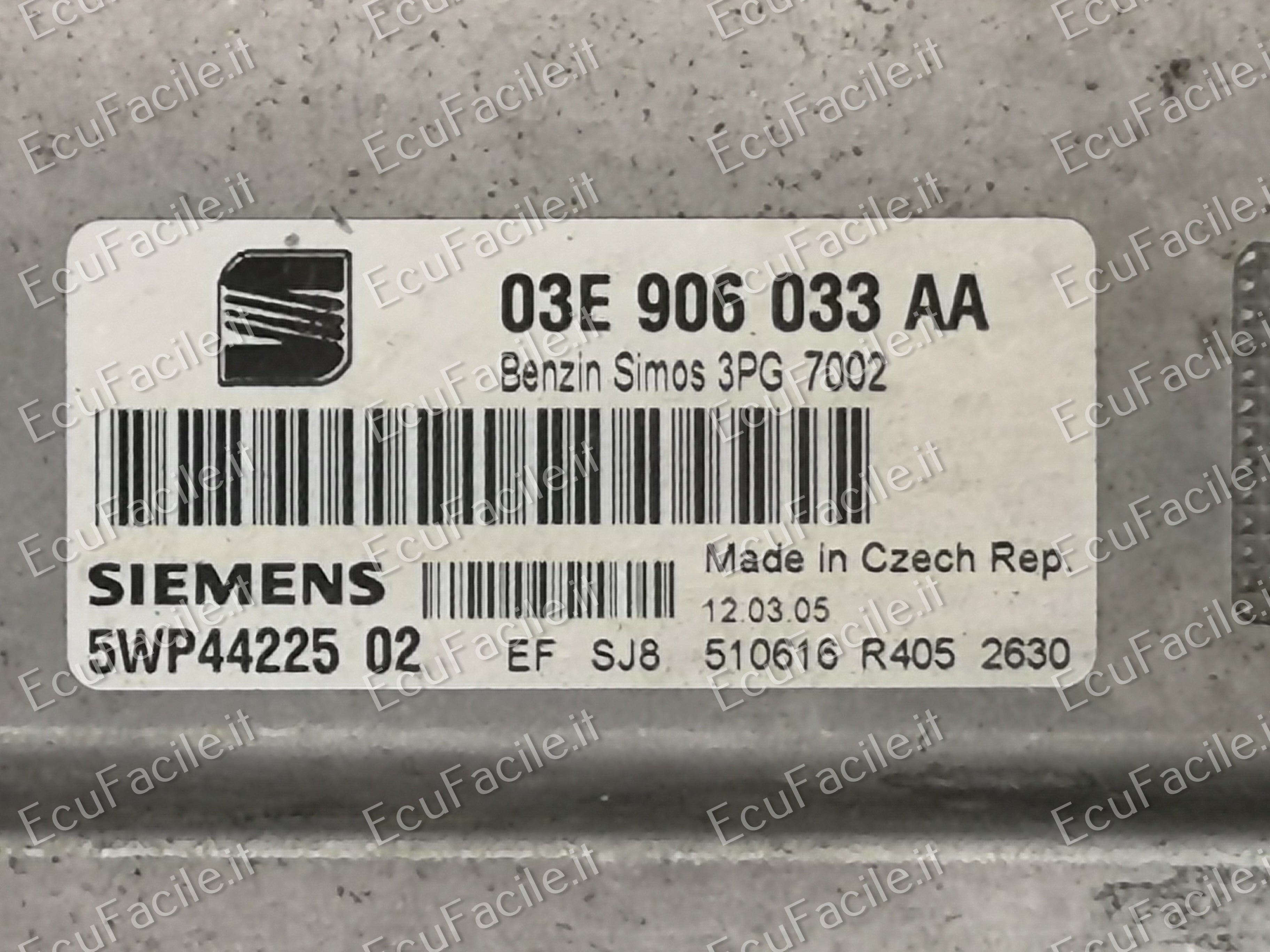 ECU Seat ibiza 1200 BZ SIEMENS 5WP4422502 03E906033AA SIMOS 3PG