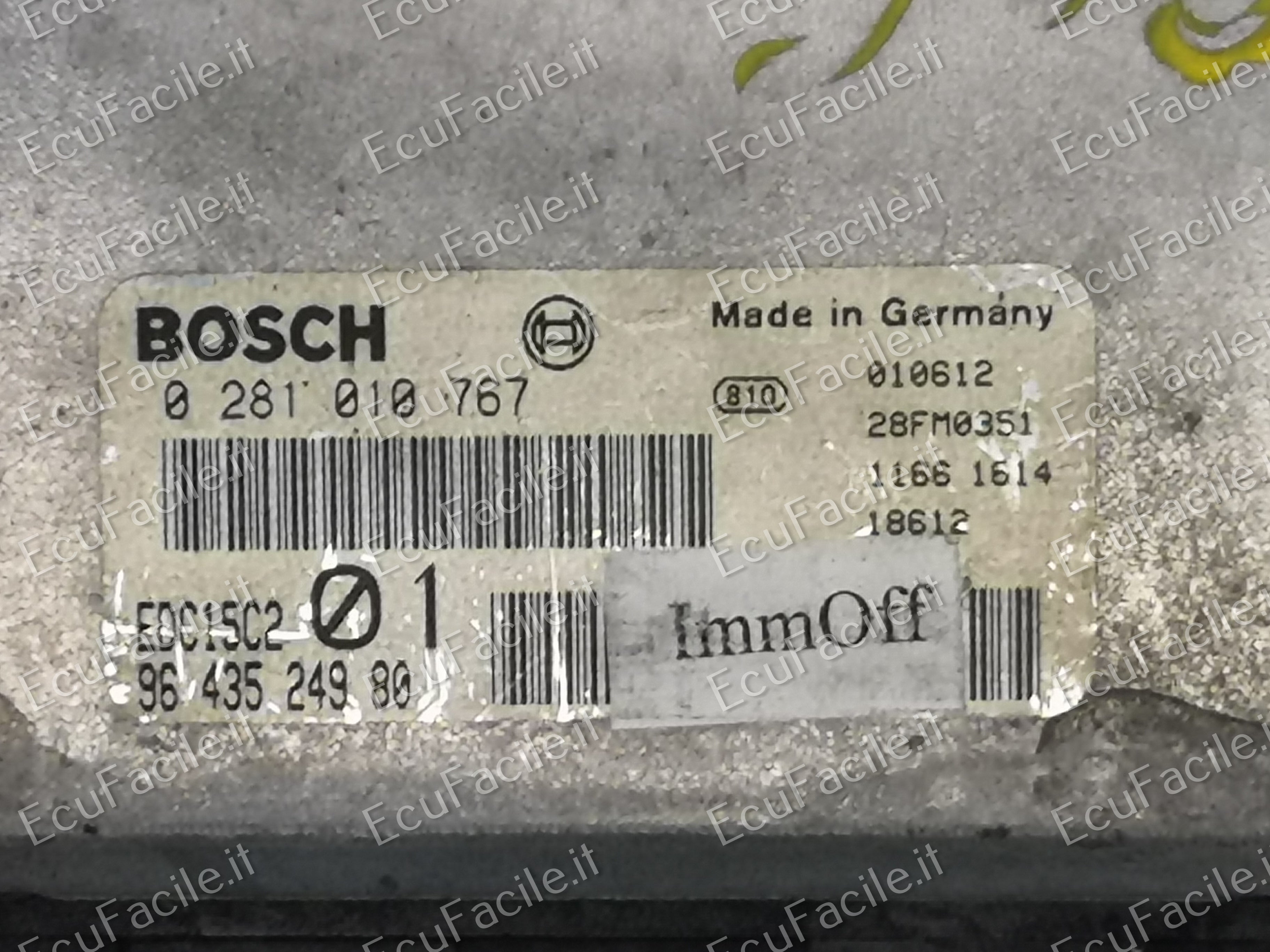 CU PEUGEOT 206 2.0 HDI 0281010767 9643524980 EDC15C2