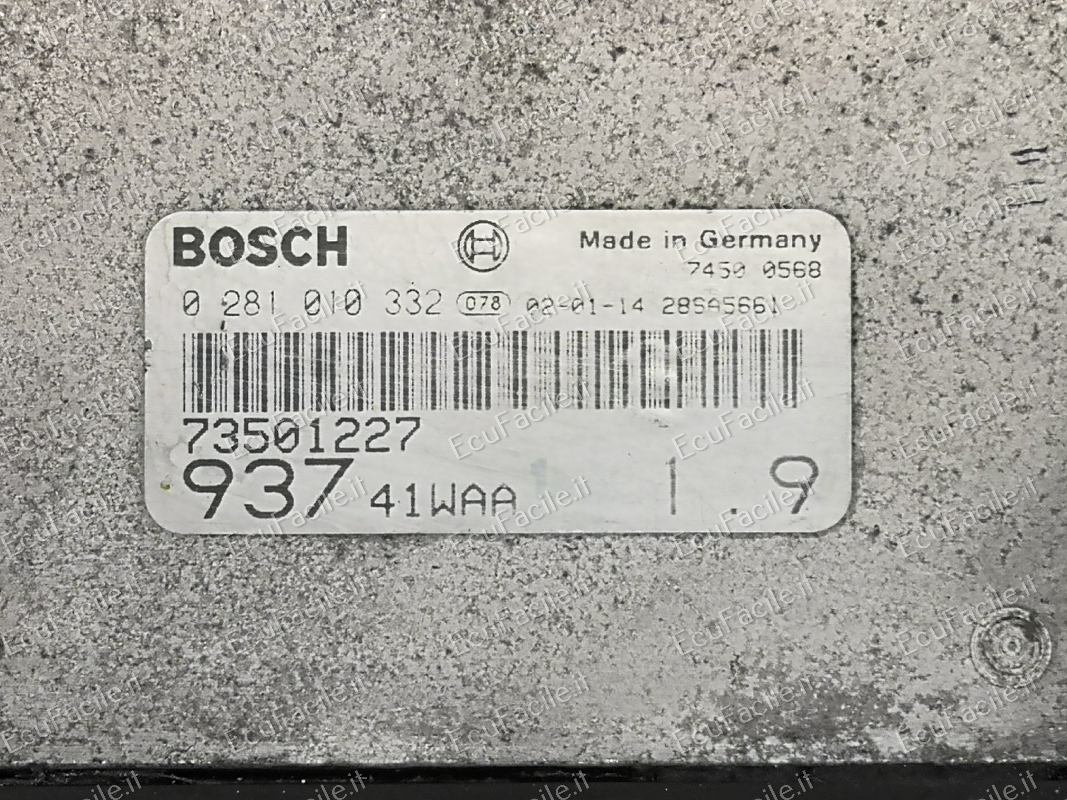 ECU ALFA ROMEO 147 1.9 JTD BOSCH 0281010332 28SA5661 PRONTA  EDC 15C7-2.3