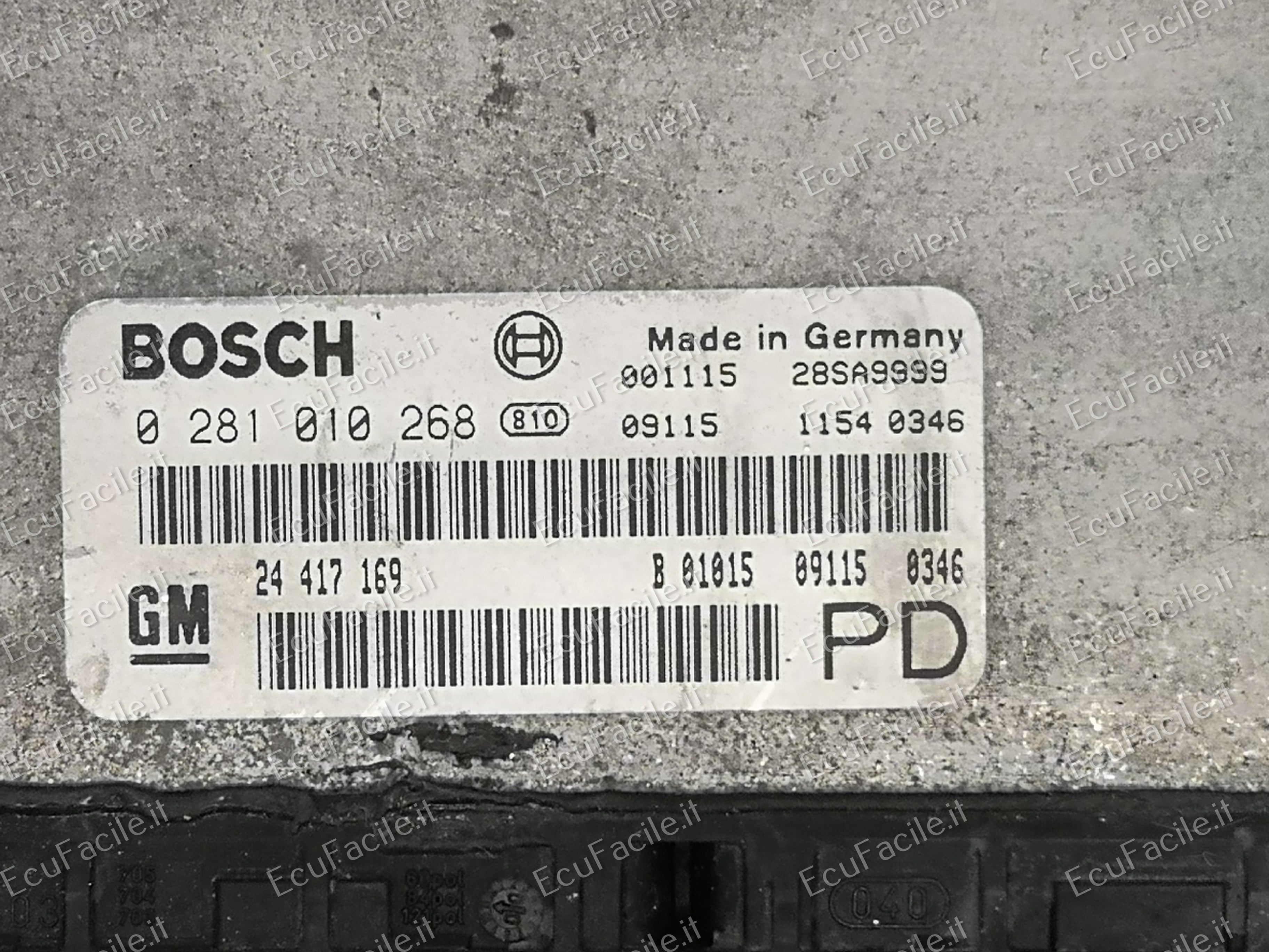 ECU 0281010268 GM 24417169 EDC15M1 7.8 OPEL ZAFIRA 2.0 DTI