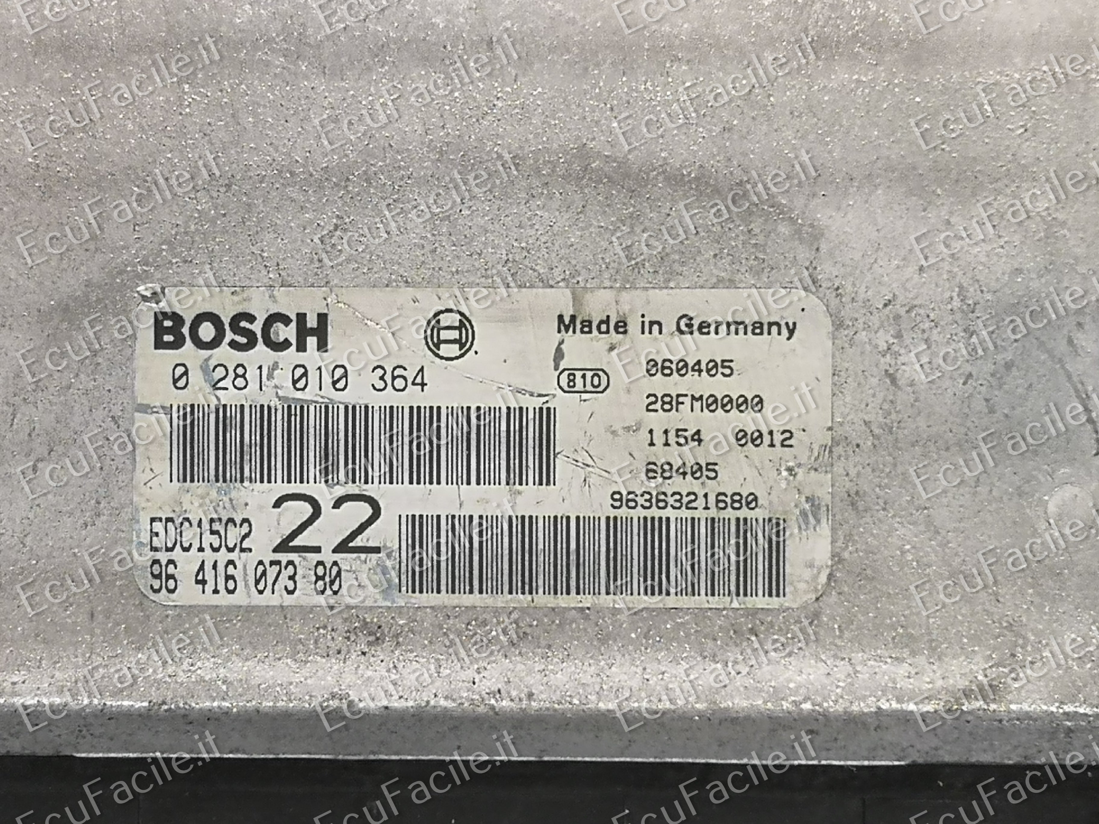 ECU CITROEN PEUGEOT 2.0 HDI BOSCH 0281010364 9641607380 EDC15C2
