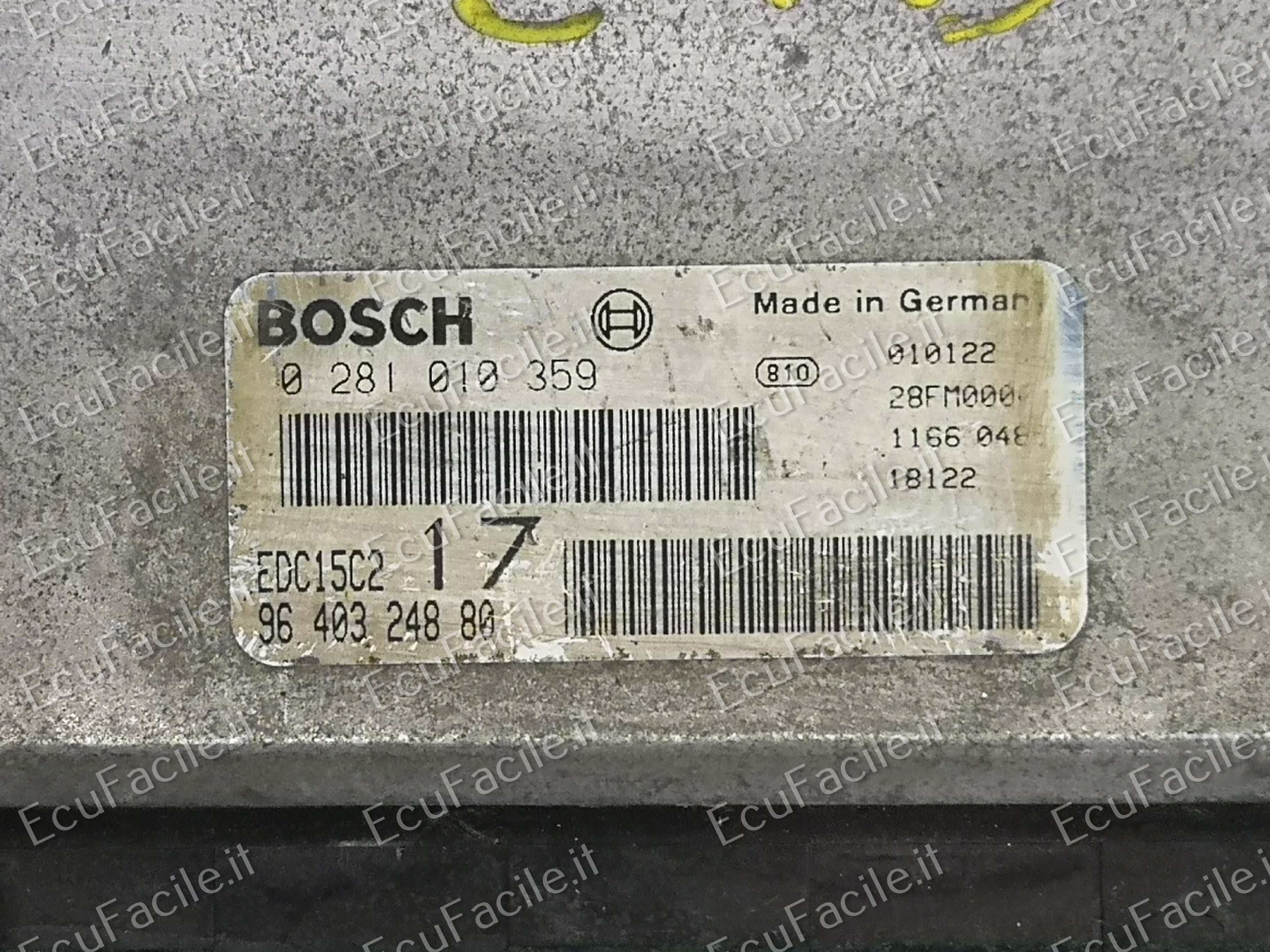 Ecu Citroen Jumpy 2.0cc HDI 0281010359, 9640324880 EDC15C2