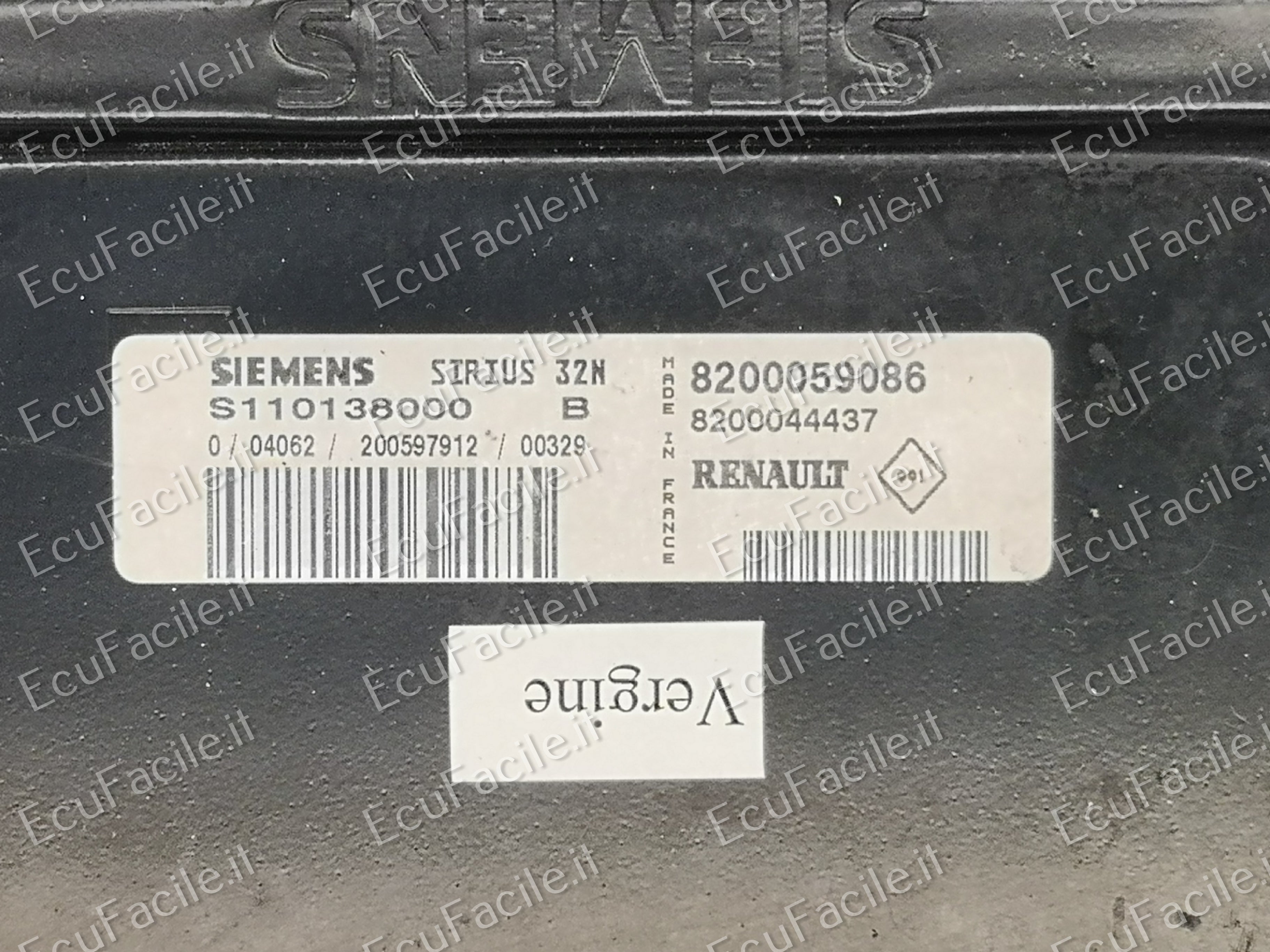 ECU RENAULT 1.6 S110138000B 8200059086 8200044437 SIRIUS 32N