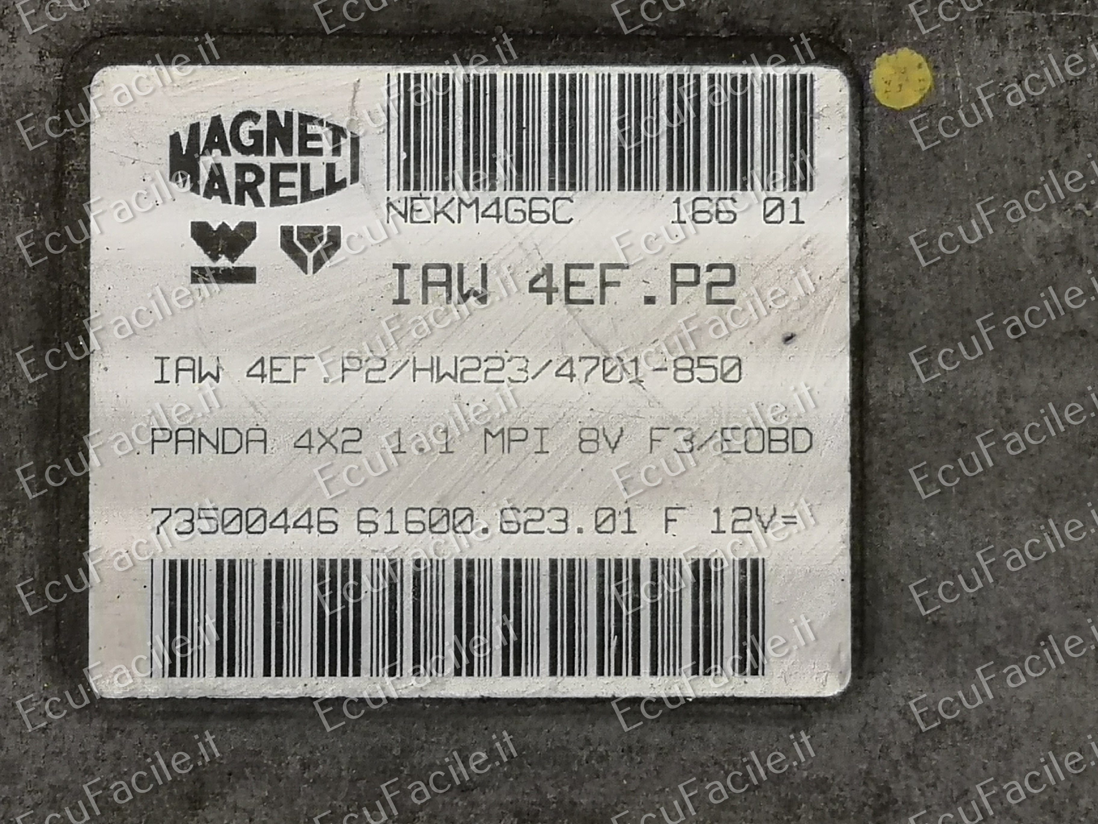 ECU Panda 4x2 1.1 MPI IAW 4EF.P2 HW223 Fiat: 73500446 46814371