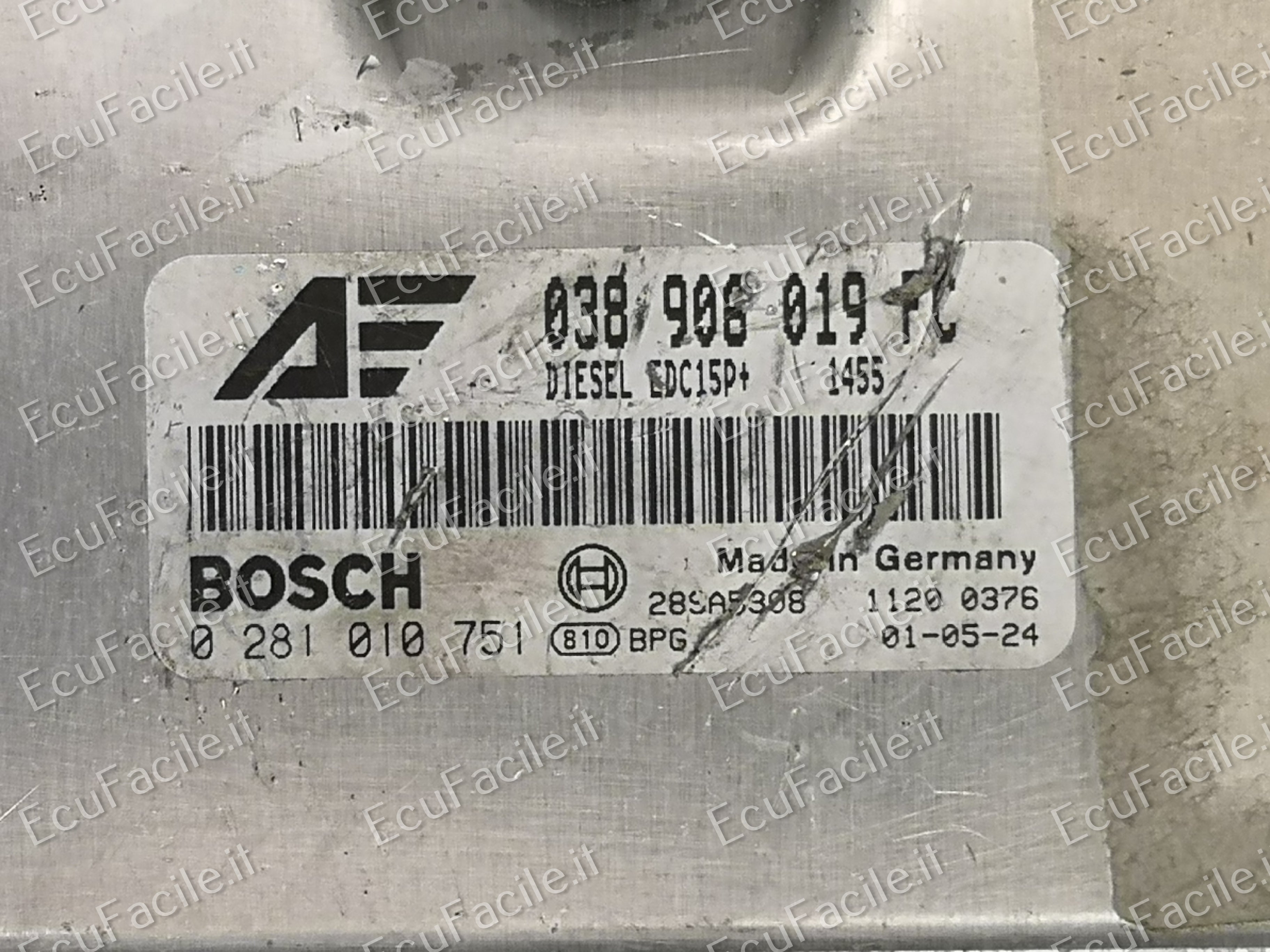 ECU VW SHARAN ALHAMBRA 1.9 TDI 038906019FC 0281010751 EDC 15P+ 22.3.2