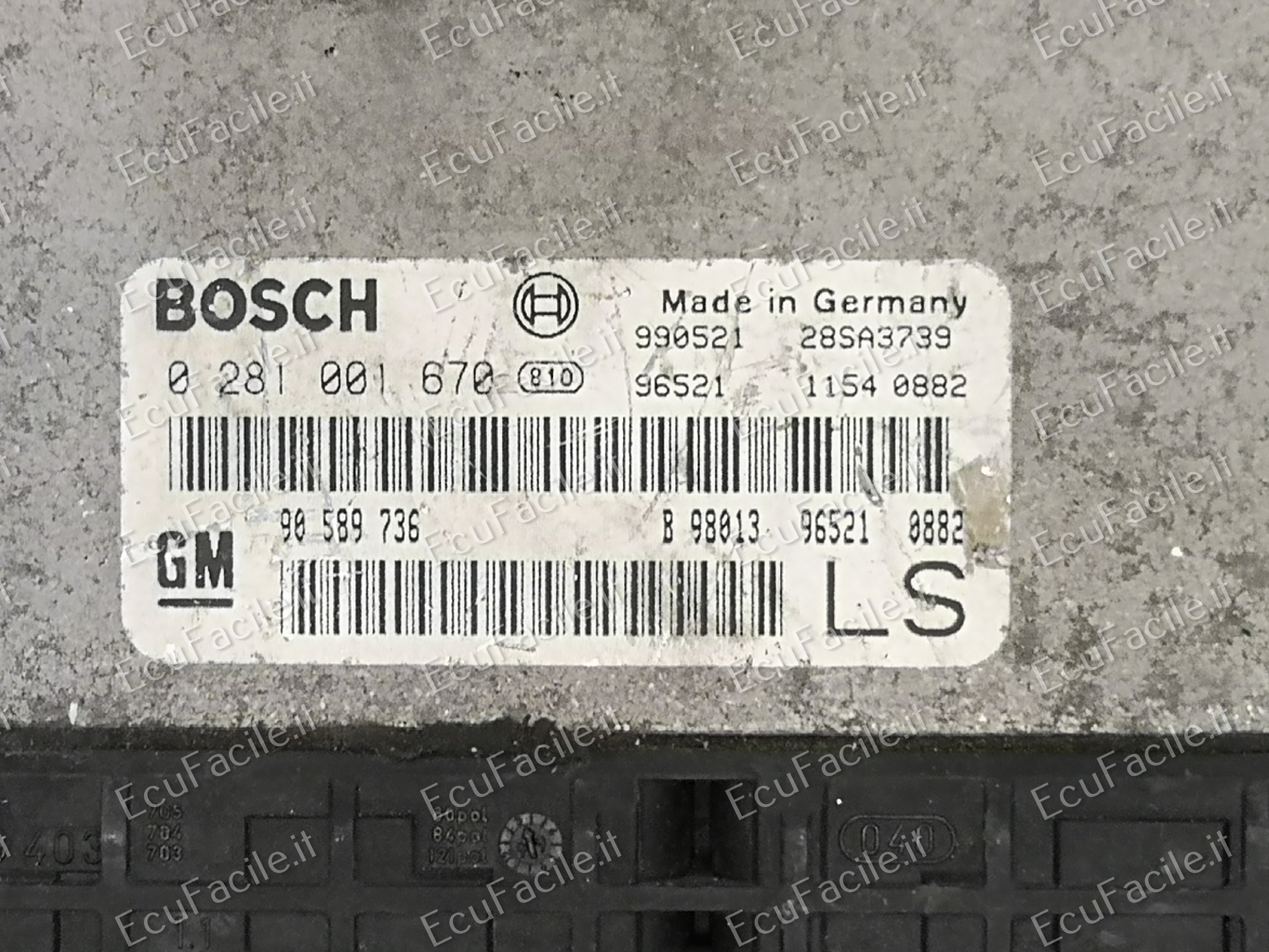 ECU OPEL ASTRA G 0281001670 EDC15M17 7.1 90589736