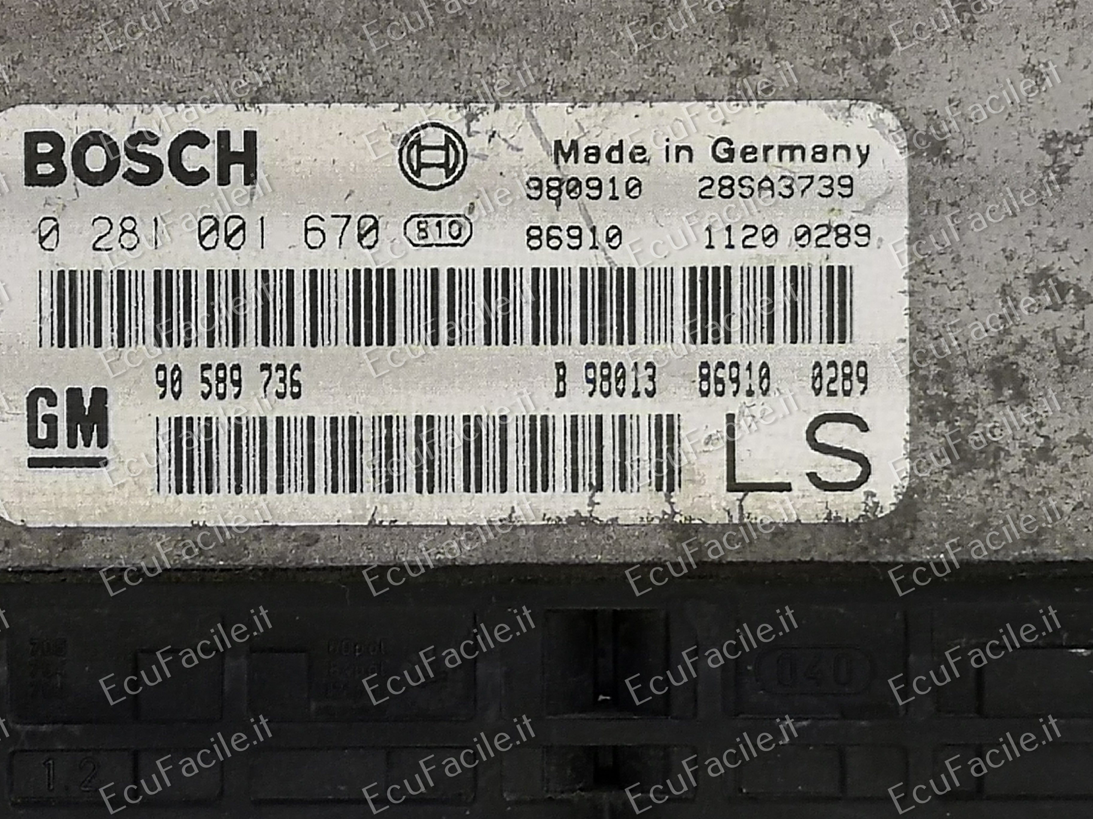 ECU OPEL ASTRA G 0281001670 EDC15M17 7.1 90589736