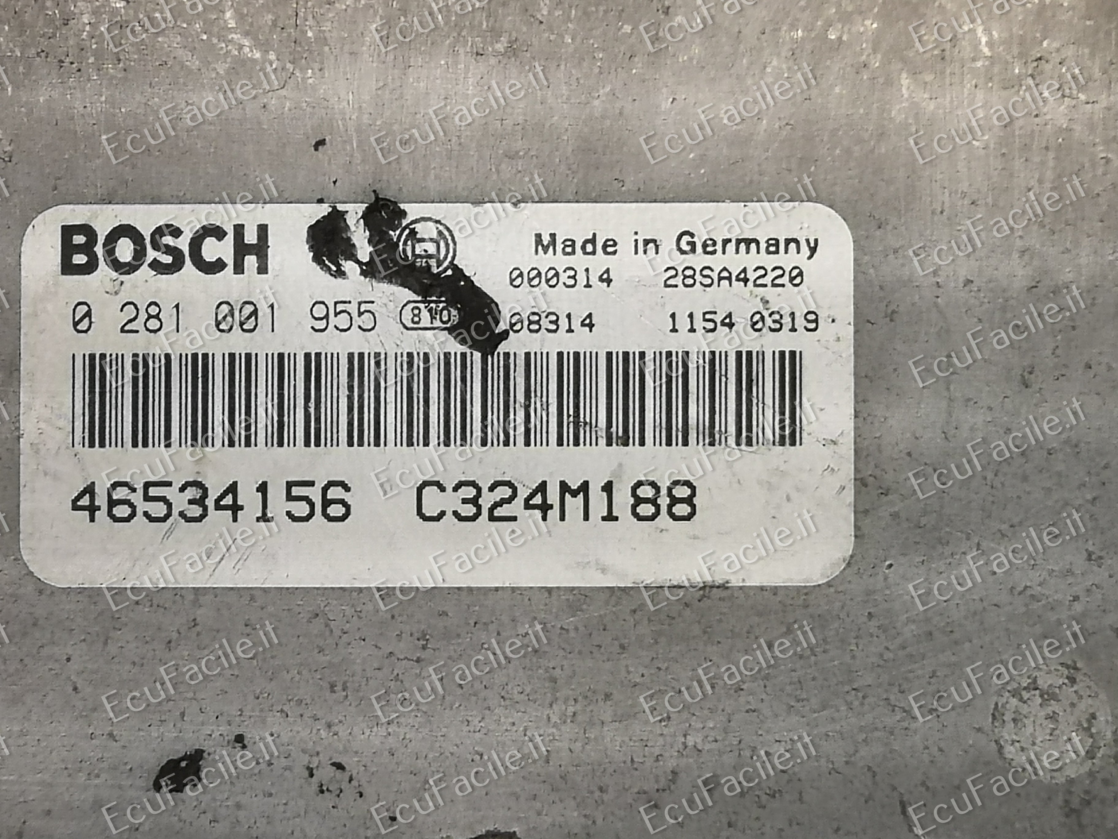 ECU CENTRALINA FIAT PUNTO 1.9 0281001955 EDC 15C7-2.1 46789433