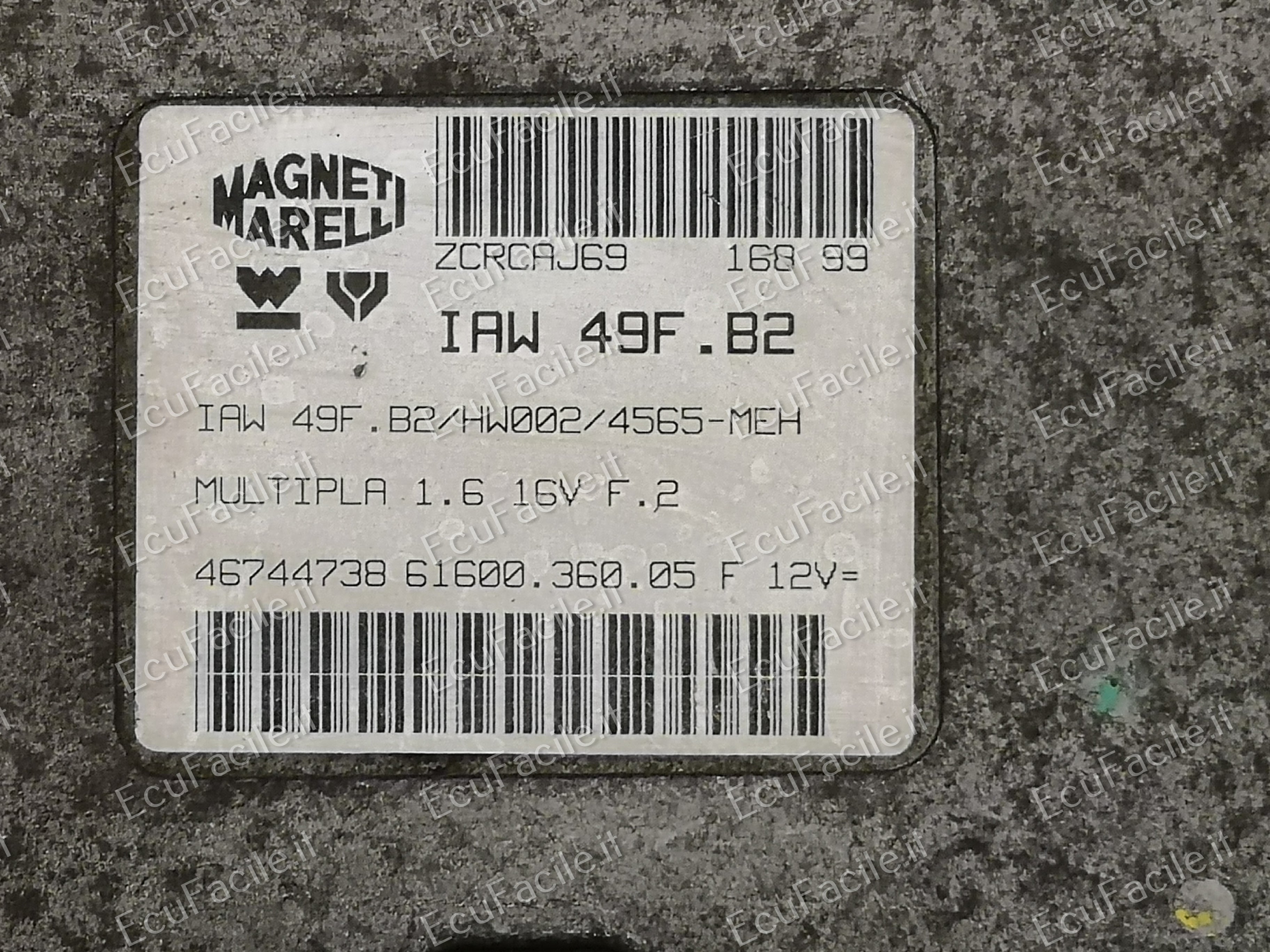 Ecu centralina fiat multipla 1.6 16v iaw 49f.b2 46744738