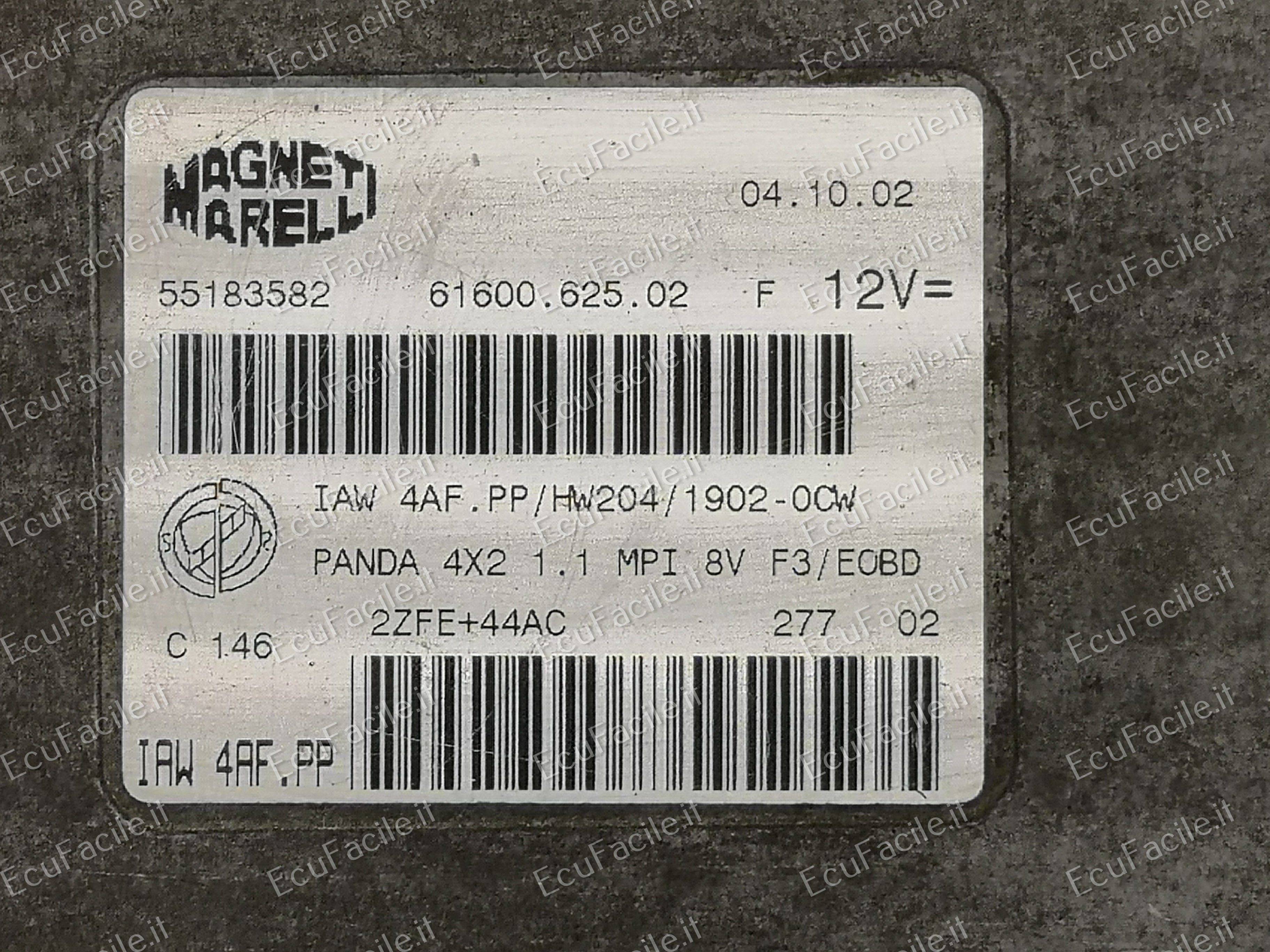 Ecu centralina motore fiat panda 1.1 iaw 4af.pp 55183582