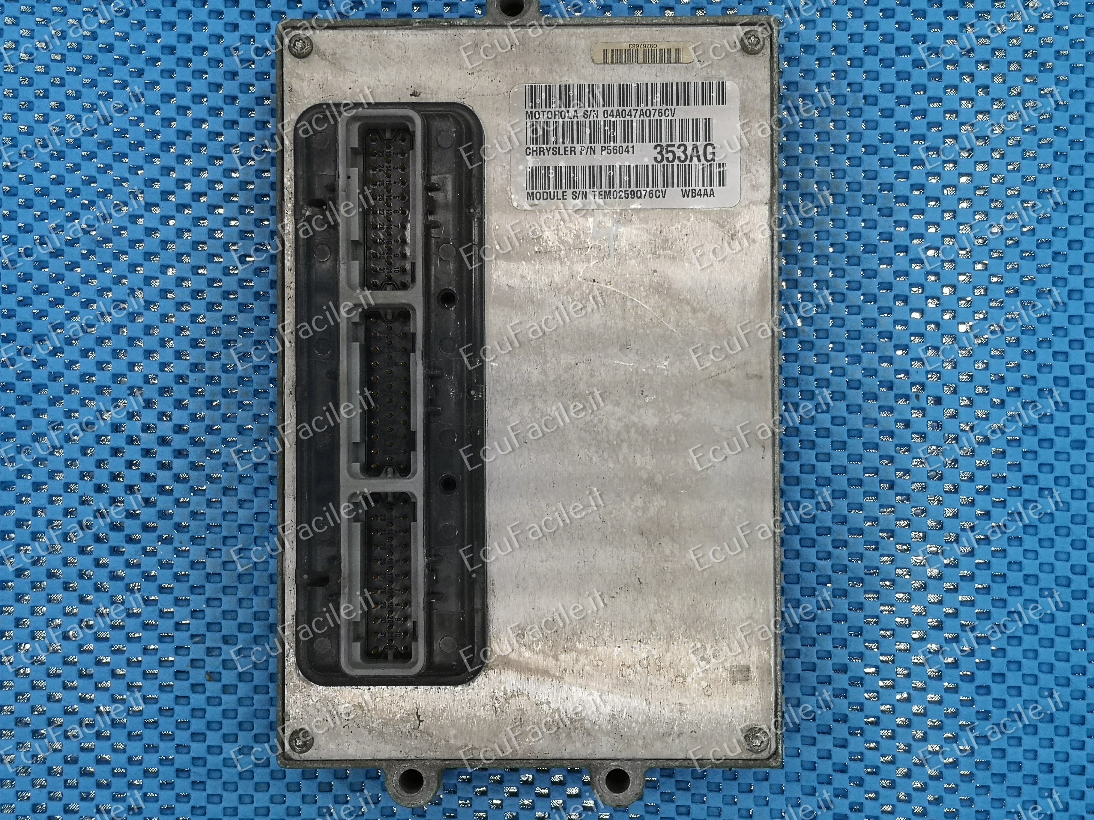 Ecu chrysler voyager 2.5 tdi sn 04a047aq76cv pn p56041 353ag