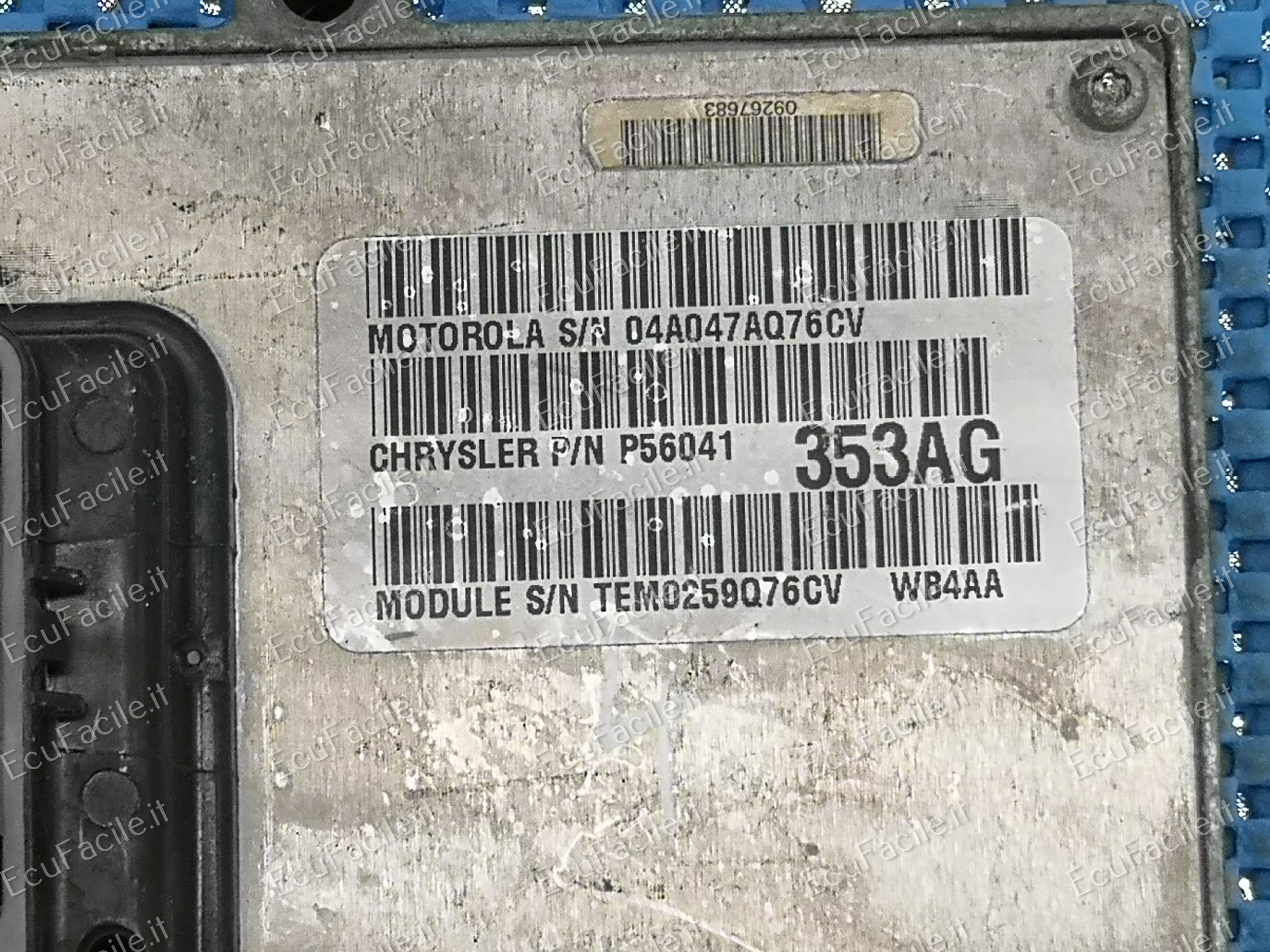 Ecu chrysler voyager 2.5 tdi sn 04a047aq76cv pn p56041 353ag