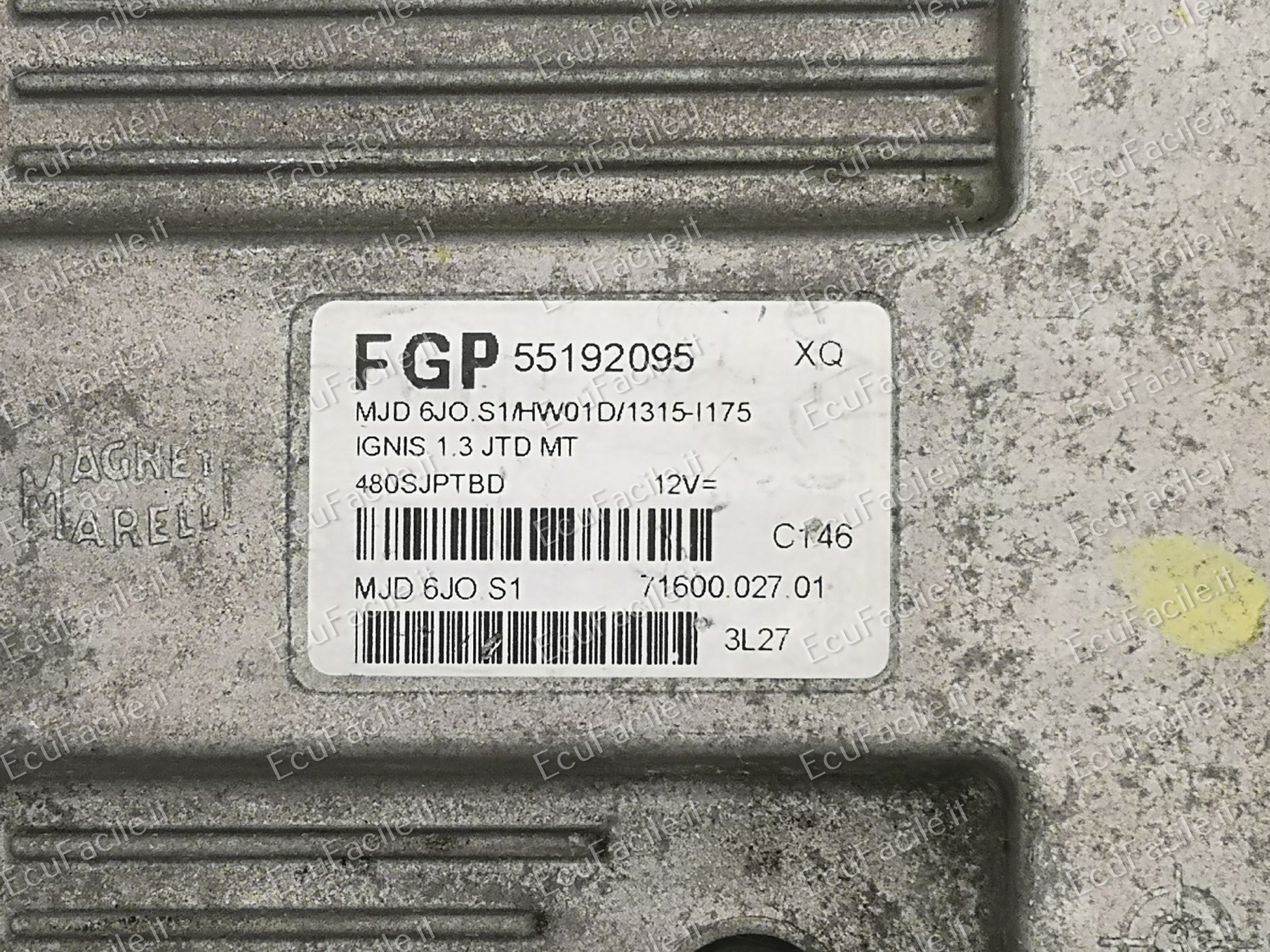 Ecu opel corsa tigra agila 55192095 xq mjd6j0.s1/HW01D/1315-L175