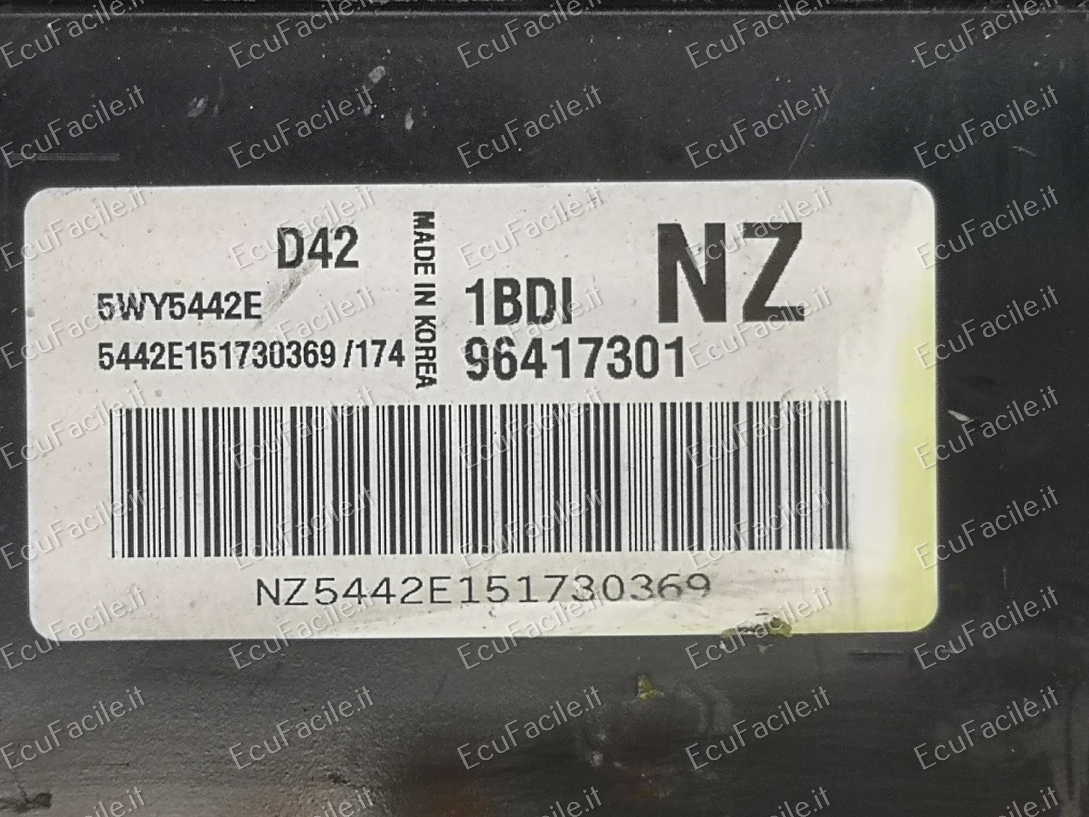 ECU Chevrolet Matiz 1.0 8v Sirius D4-5WY5442E 96417301 1BKV NZ
