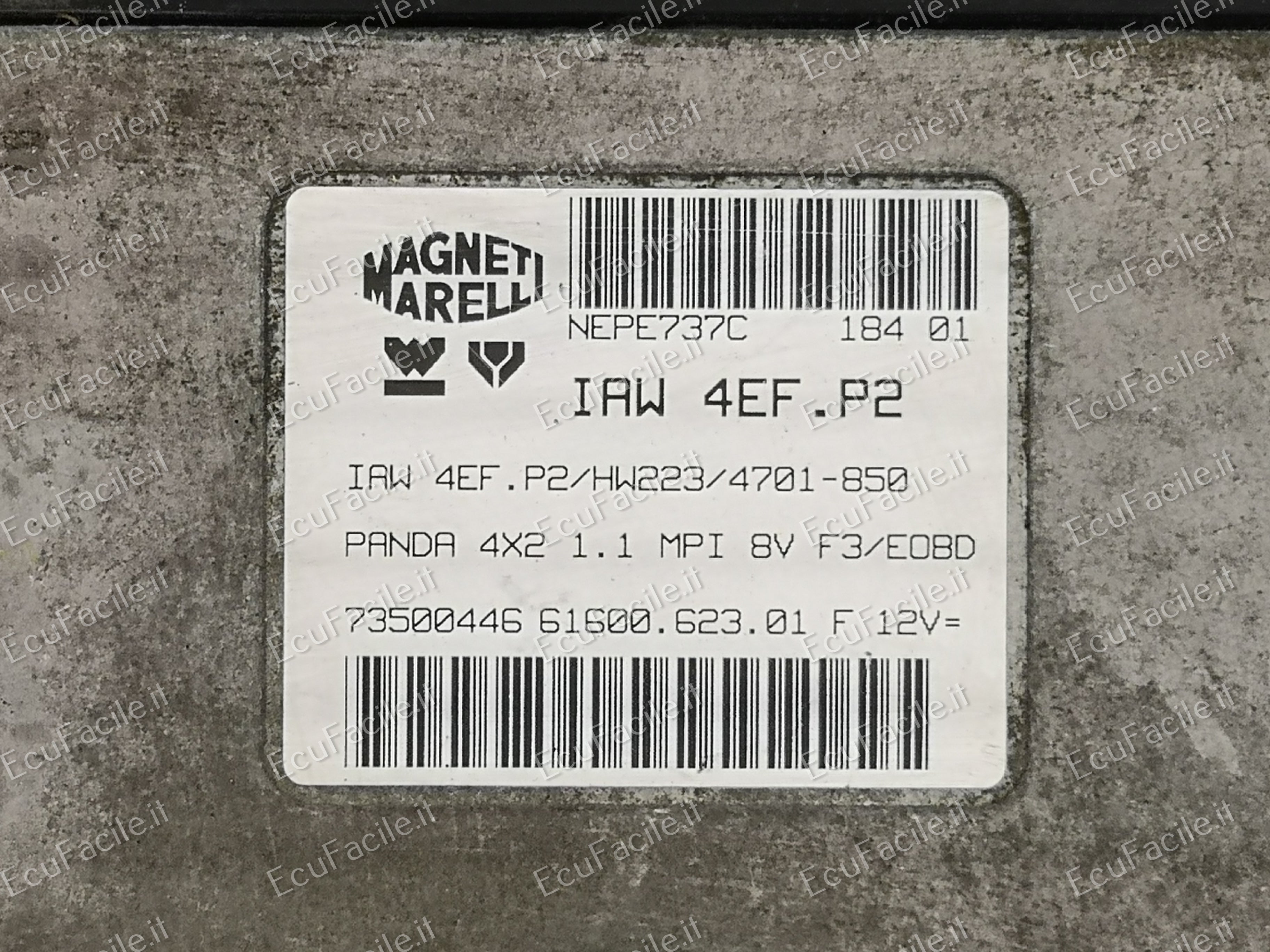 ECU Panda 4x2 1.1 MPI IAW 4EF.P2 HW223 Fiat: 73500446 46814371