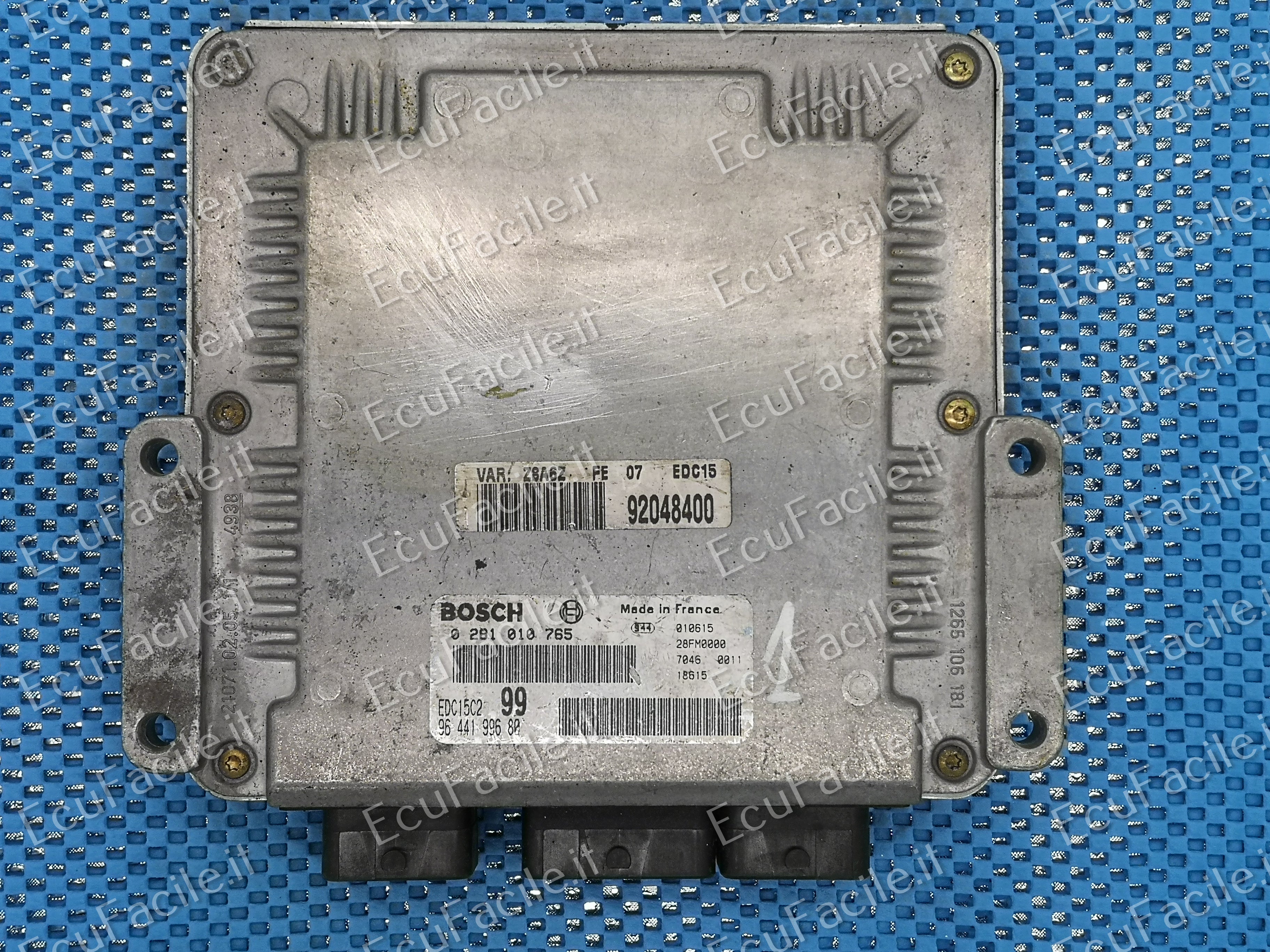 ECU PEUGEOT 607 2.2 HDI 0281010765 9644199680. EDC15C2 99