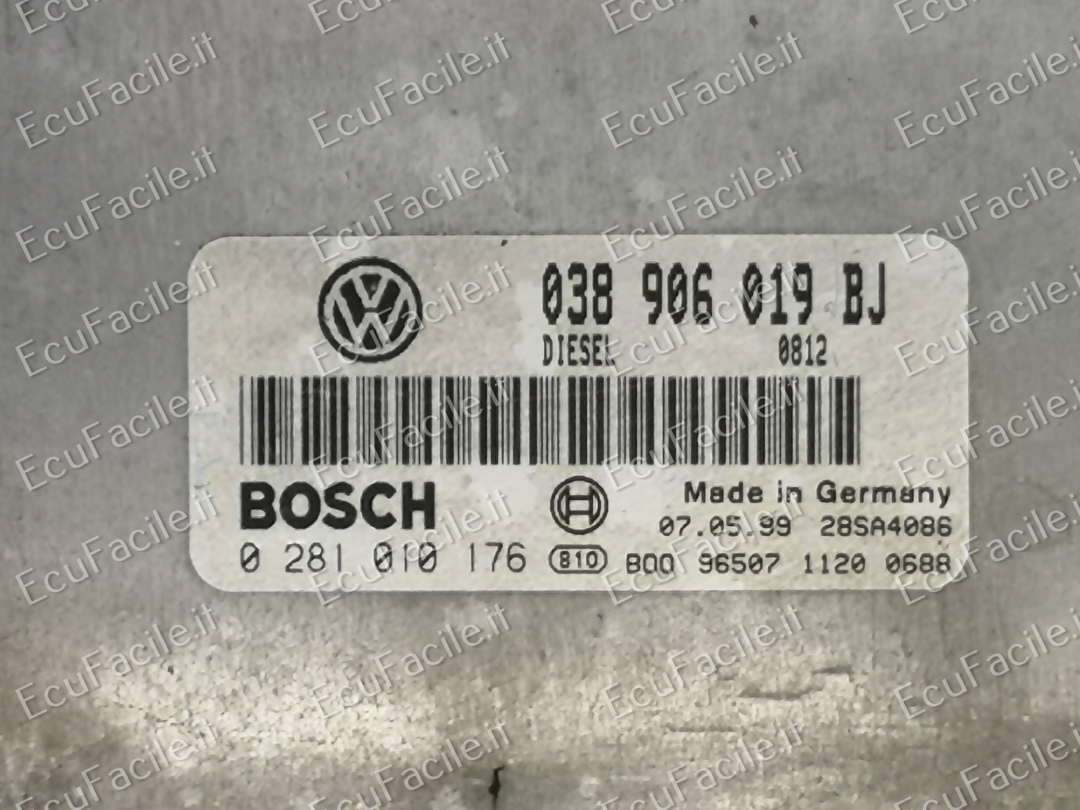 Ecu centralina volkswagen vw 038906019bj 0281010176