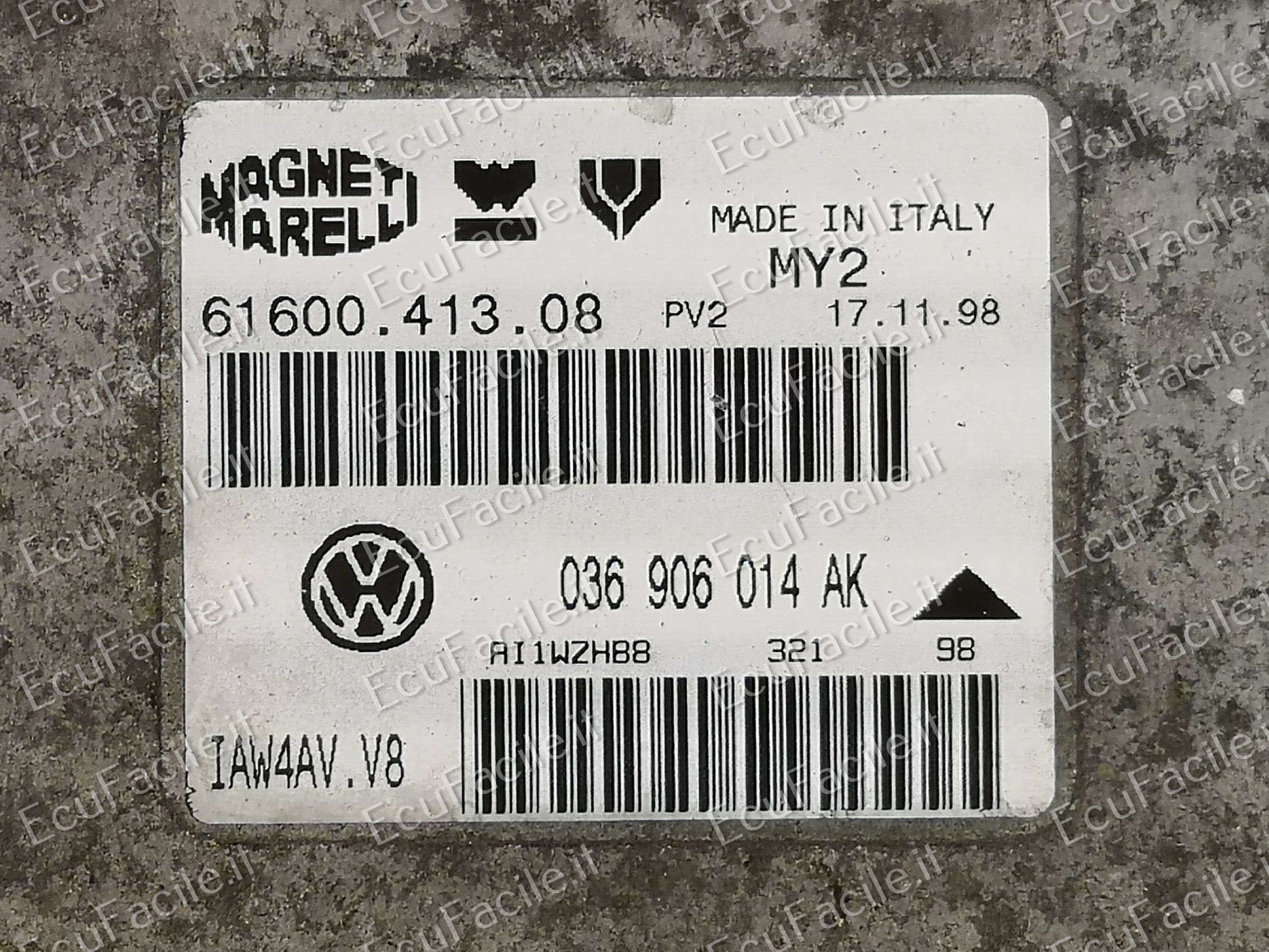 Ecu vw volkswagen lupo 1.4 036906014ak iaw 4av.v8 iaw4av.v8