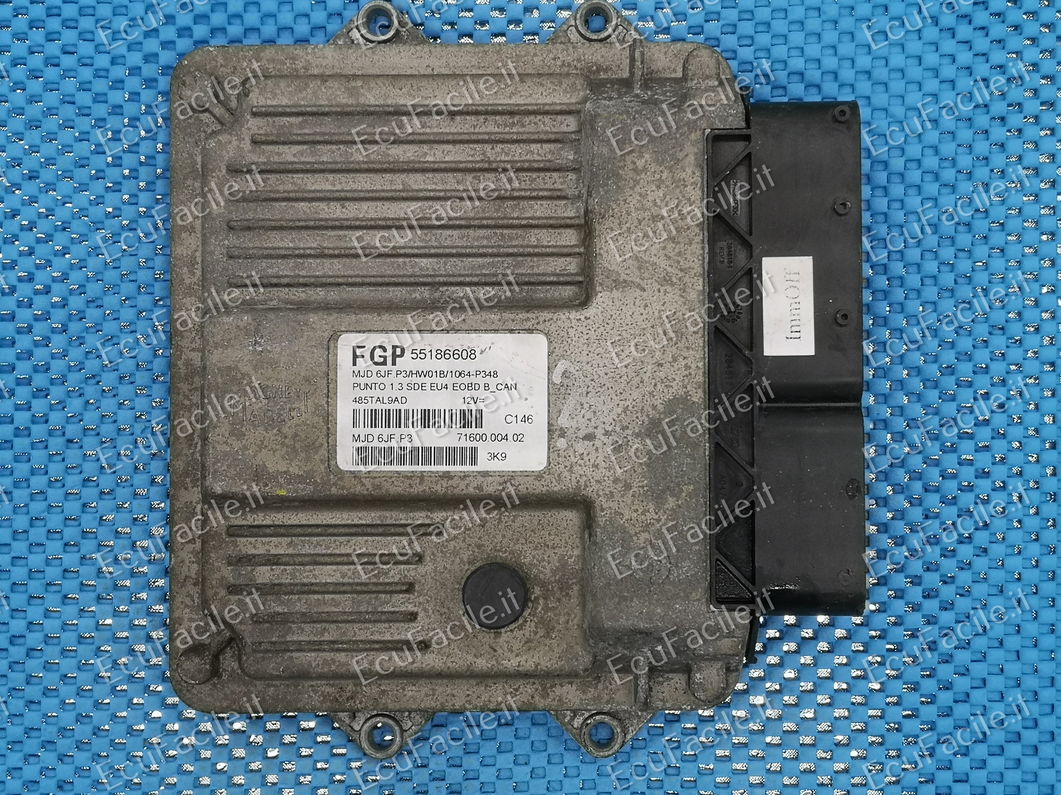 Ecu fiat punto 1.3 jtd 55186608 mjd 6jf.p3 hw01b pronta vergine