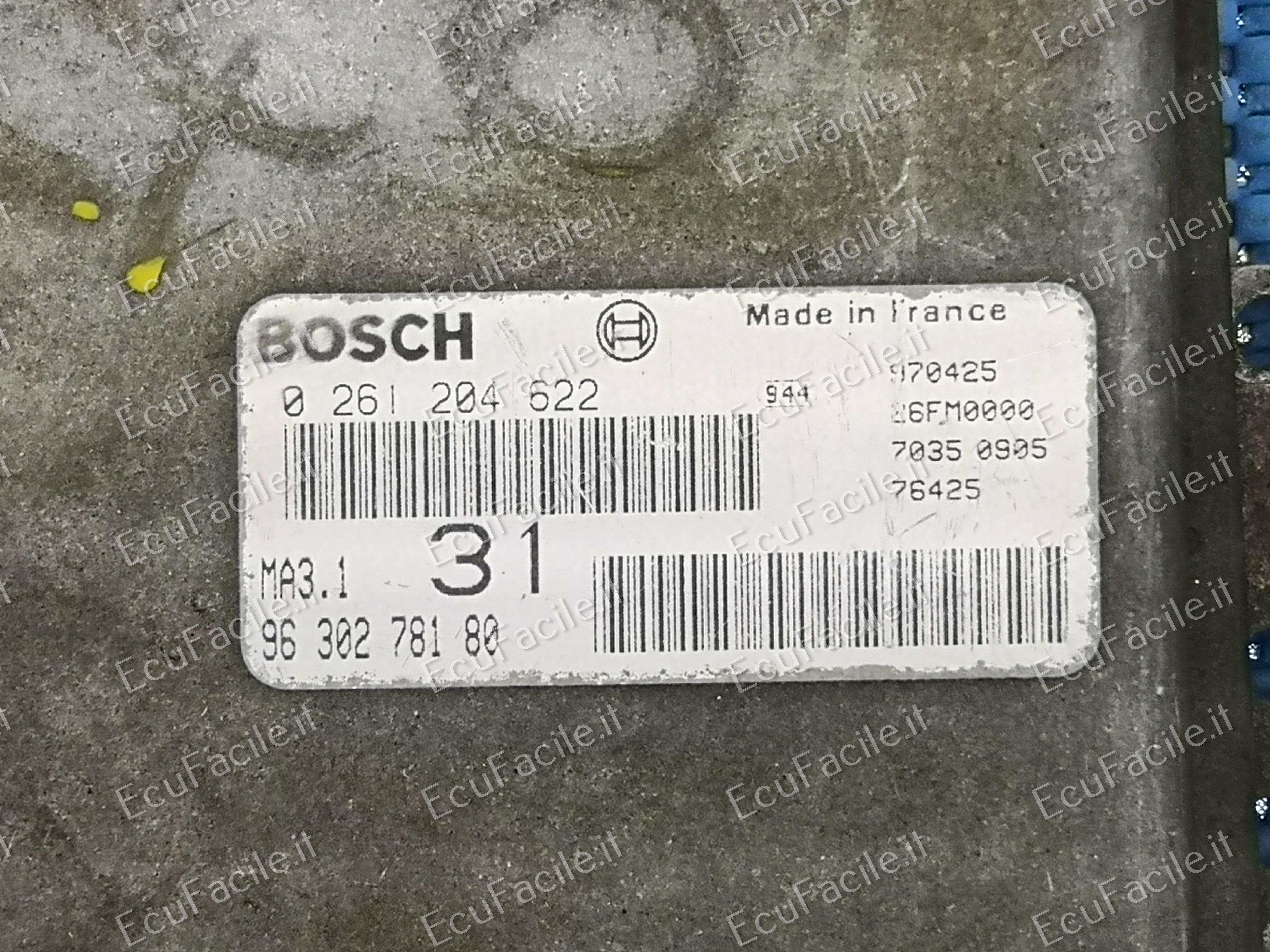 ECU CITROEN SAXO 1.1 BOSCH 0261204622 9630278180 MA3.1 31
