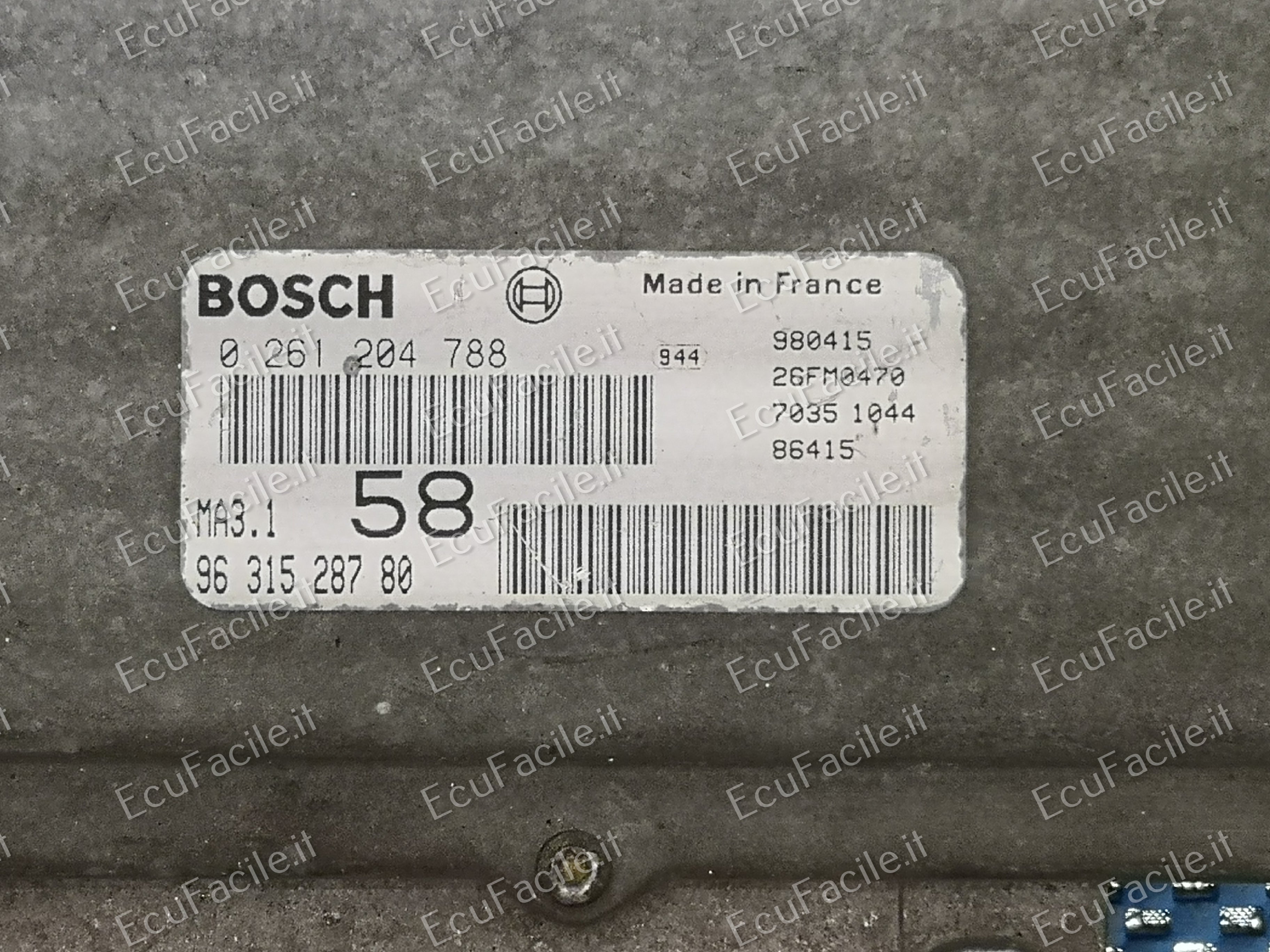 ECU CITROEN SAXO PEUGEOT 1.1 0261204788 9631528780 MA3.1