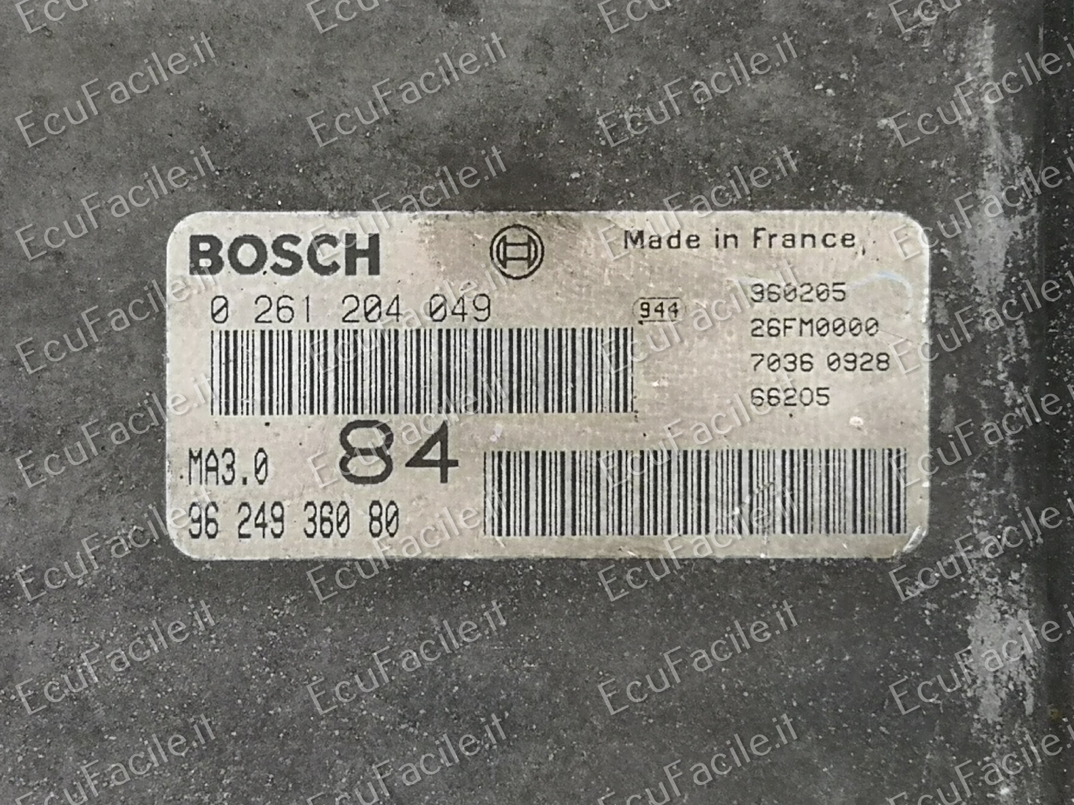 ECU CITROENAX ZX PEUGEOT106 1.4i 0261204049 9624936080 MA3.0