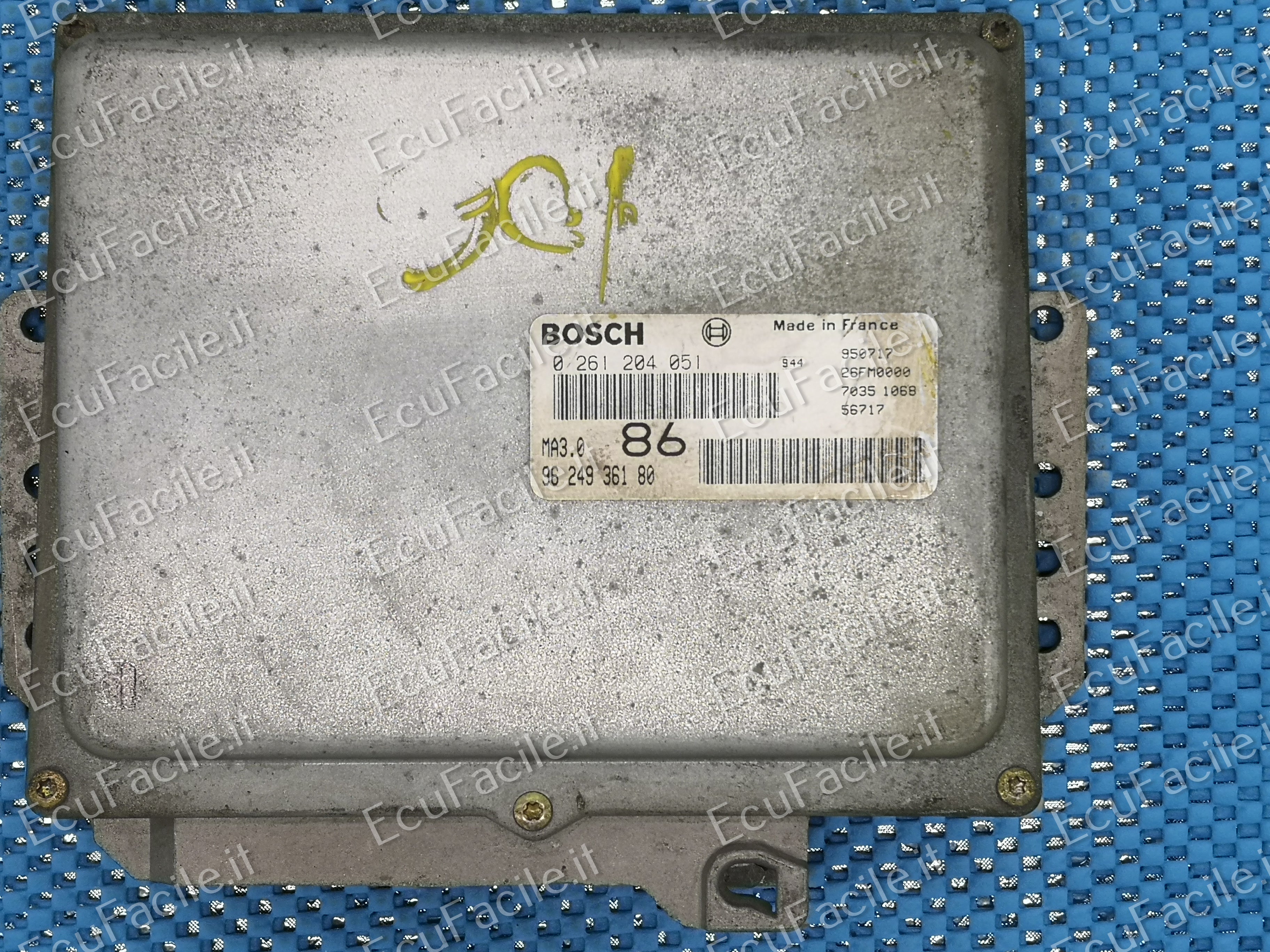 ECU 0261204051 Citroen Peugeot 106 1.0 9624936180 86 26FM0000