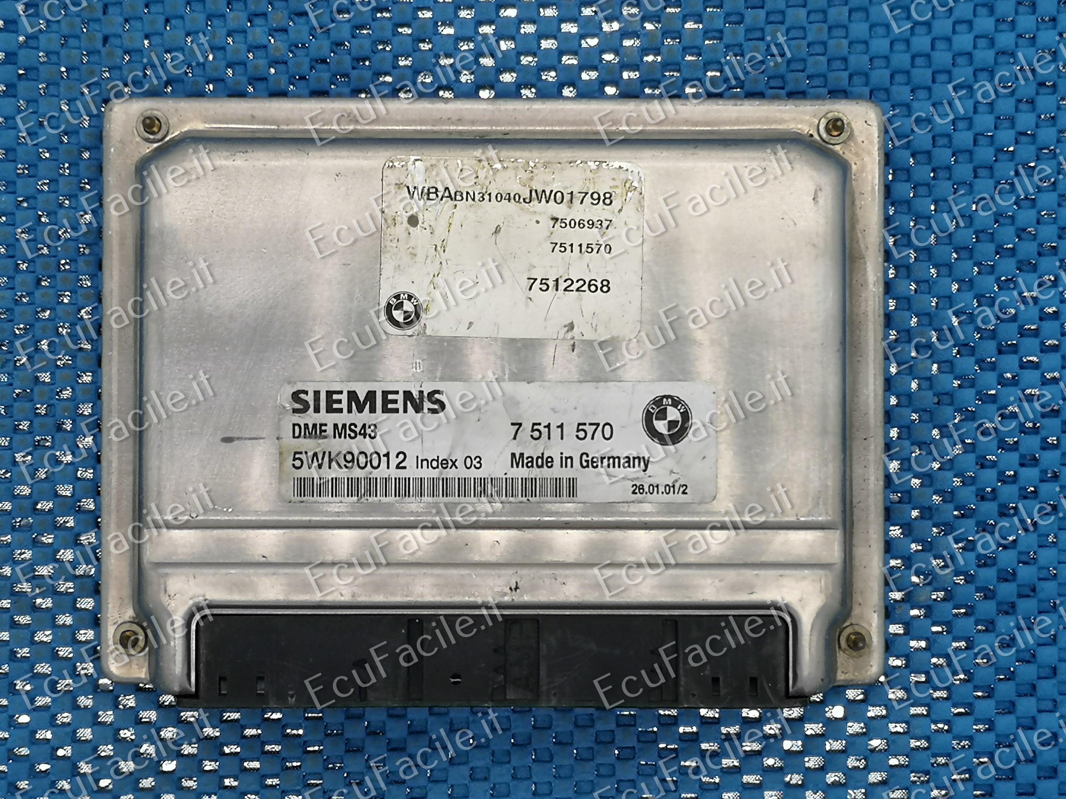ECU CENTRALINA MOTORE BMW 7511570 7 511 570 5WK90012 DME MS43