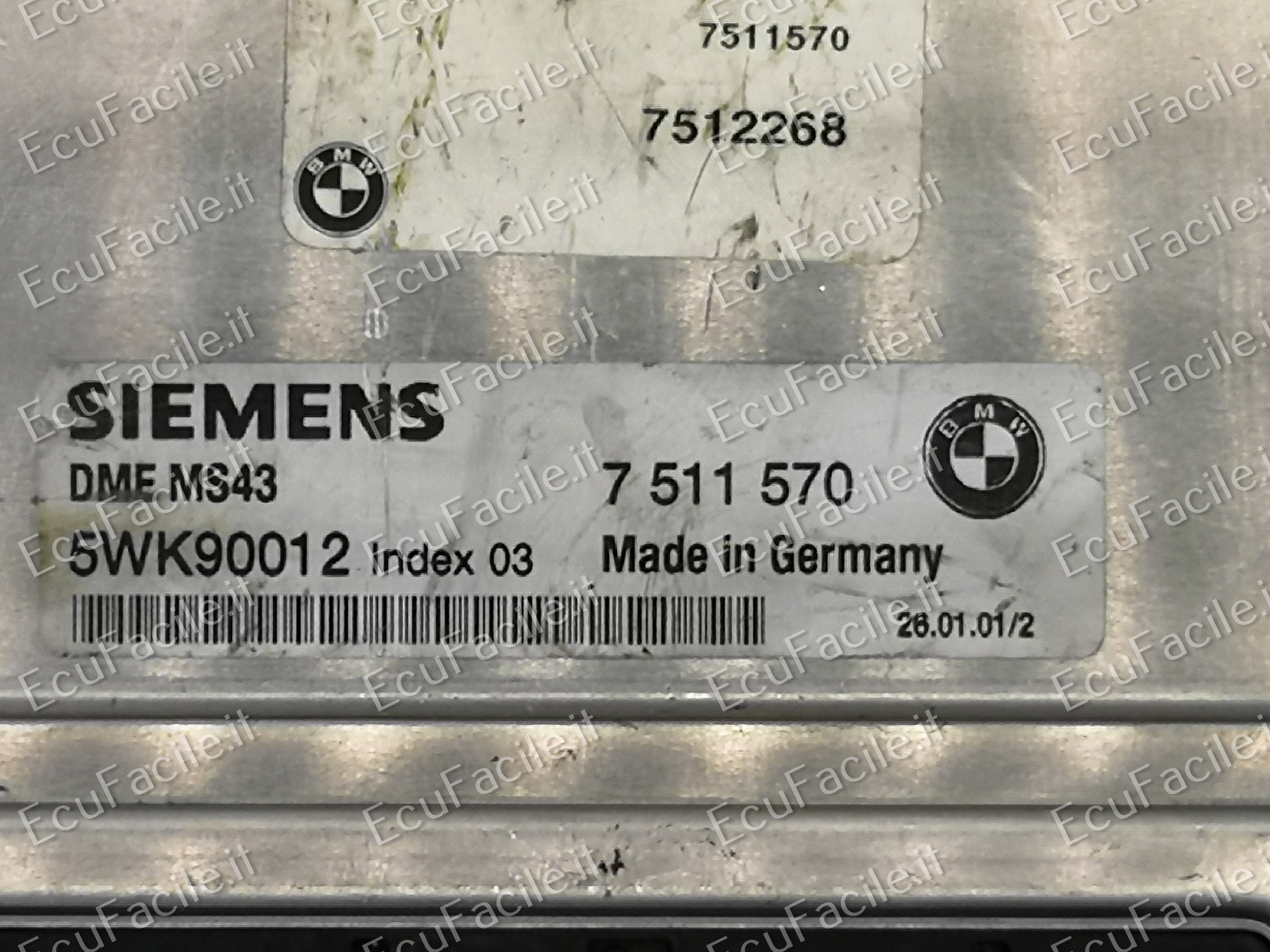 ECU CENTRALINA MOTORE BMW 7511570 7 511 570 5WK90012 DME MS43