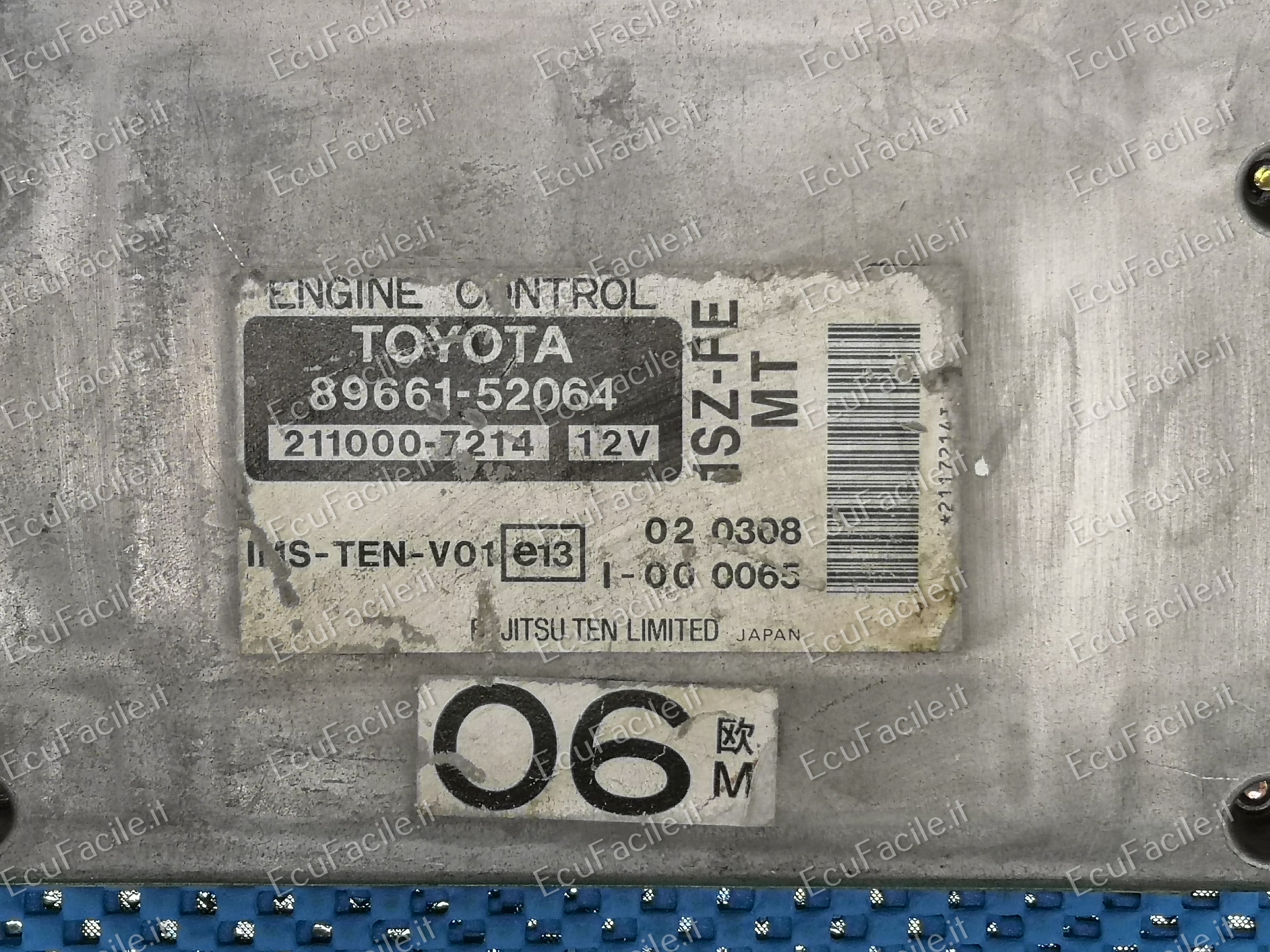 ECU CENTRALINA TOYOTA 89661-25064 211000-7214 1SZ-FE MT