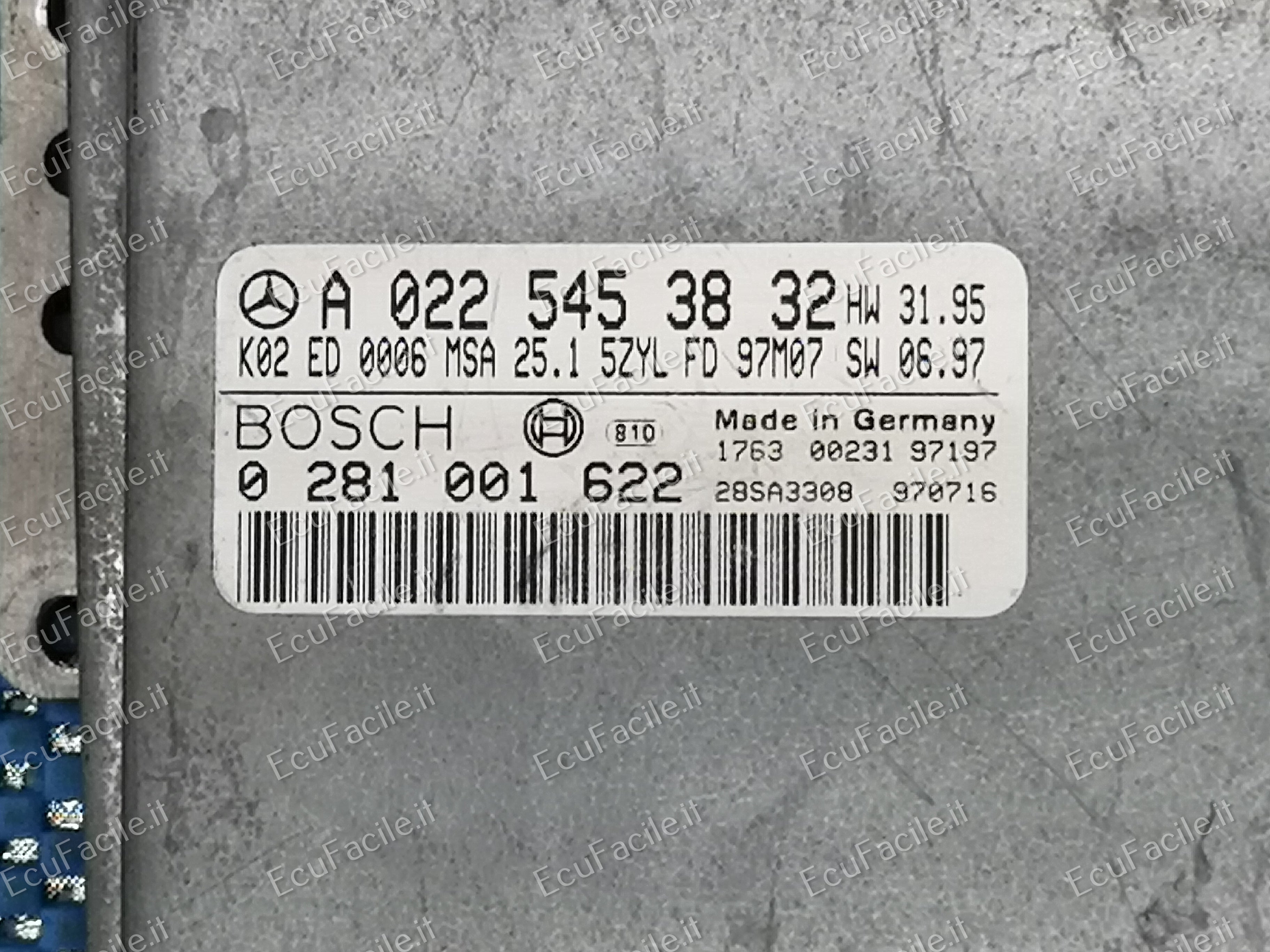 ECU MERCEDES W202 C250 2.5 TD A0225453832 0281001622