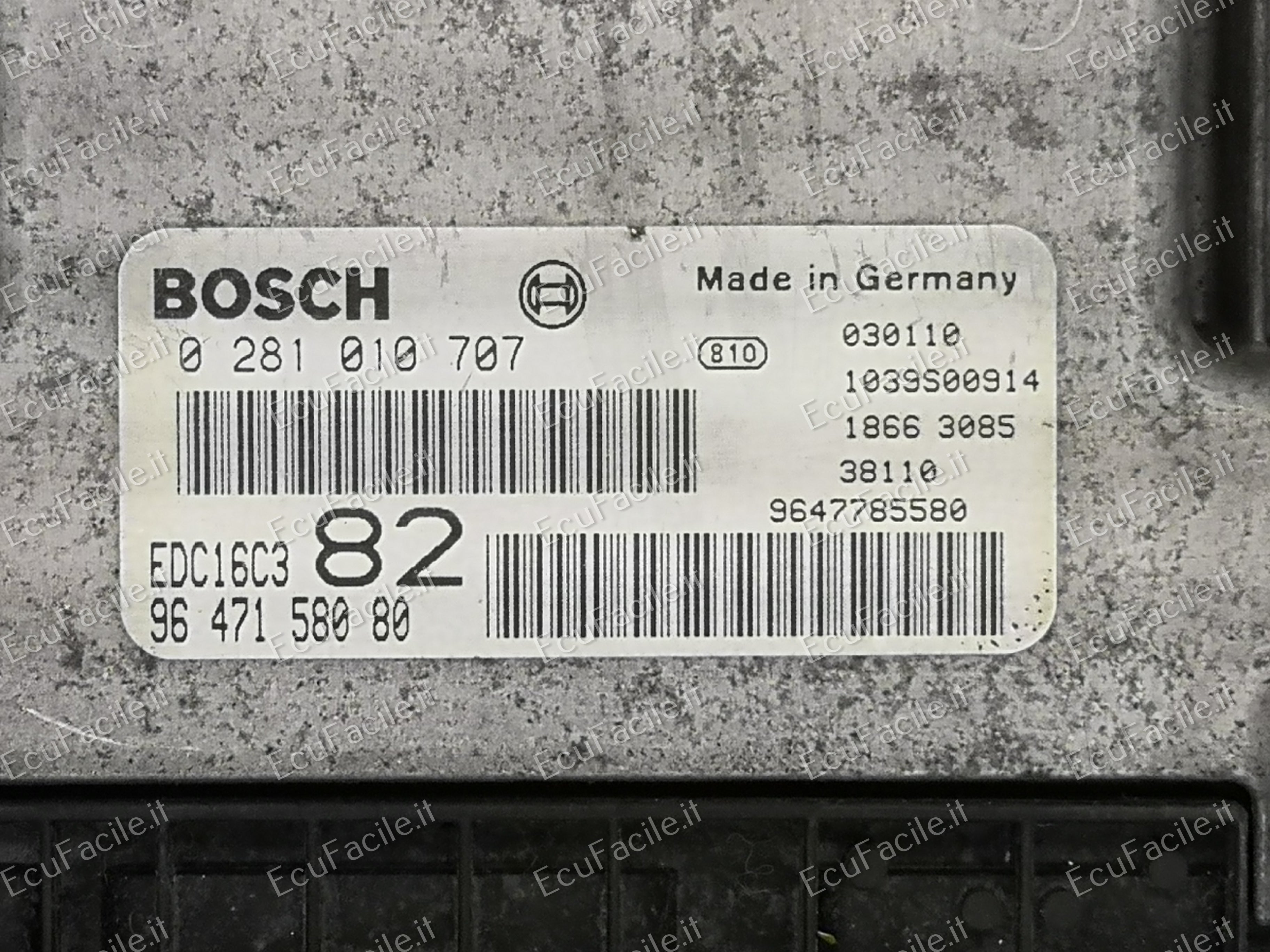 ECU Peugeot 206 1.4 HDi 01- 0281010707 EDC16C3 82 9651399080