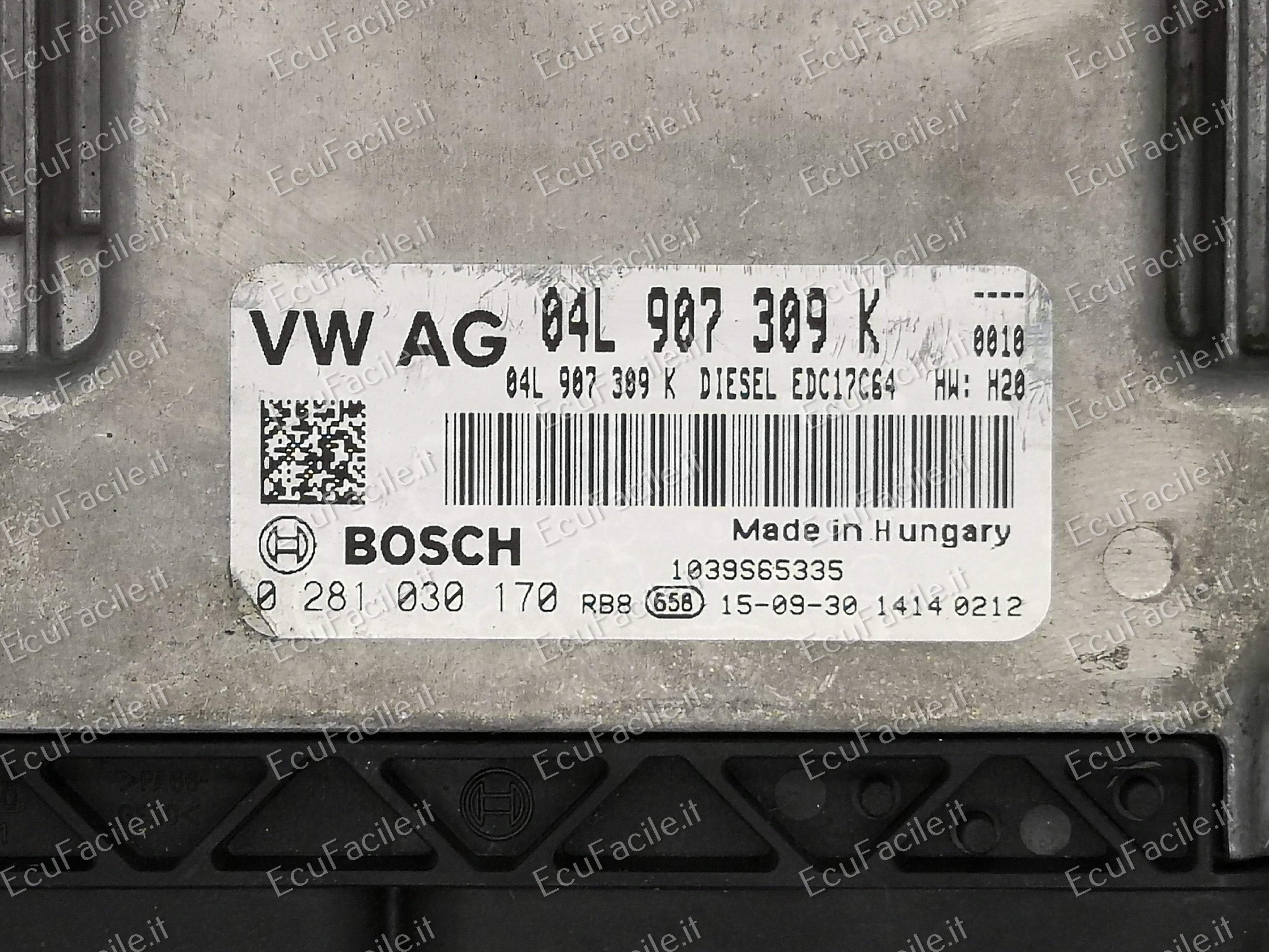 ECU VOLKSWAGEN CADDY 2.0 0281030170 04L907309K EDC17C64