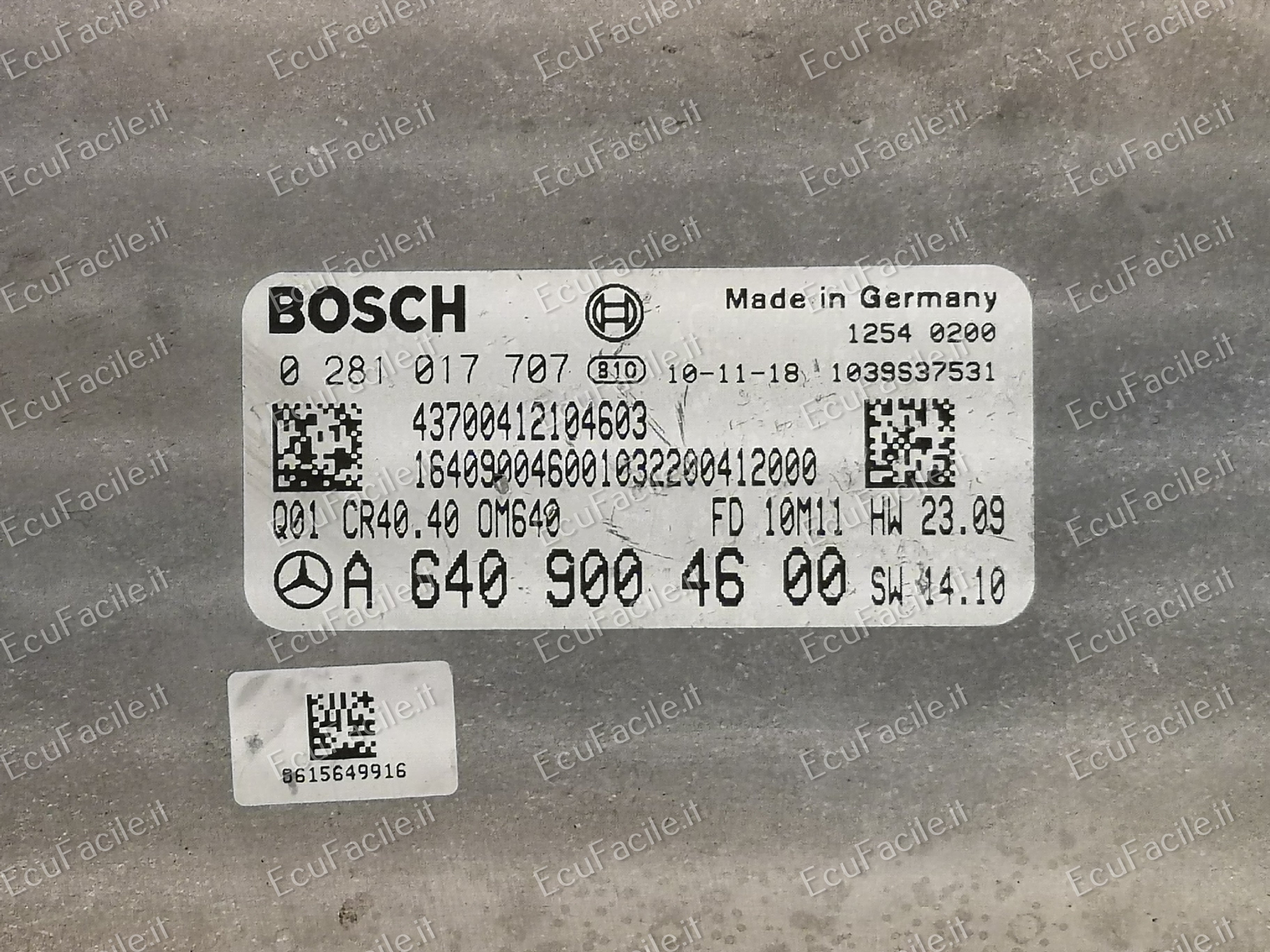 ECU CENTRALINA MERCEDES W169 2.0 0281017707 A6409004600 CR40.40