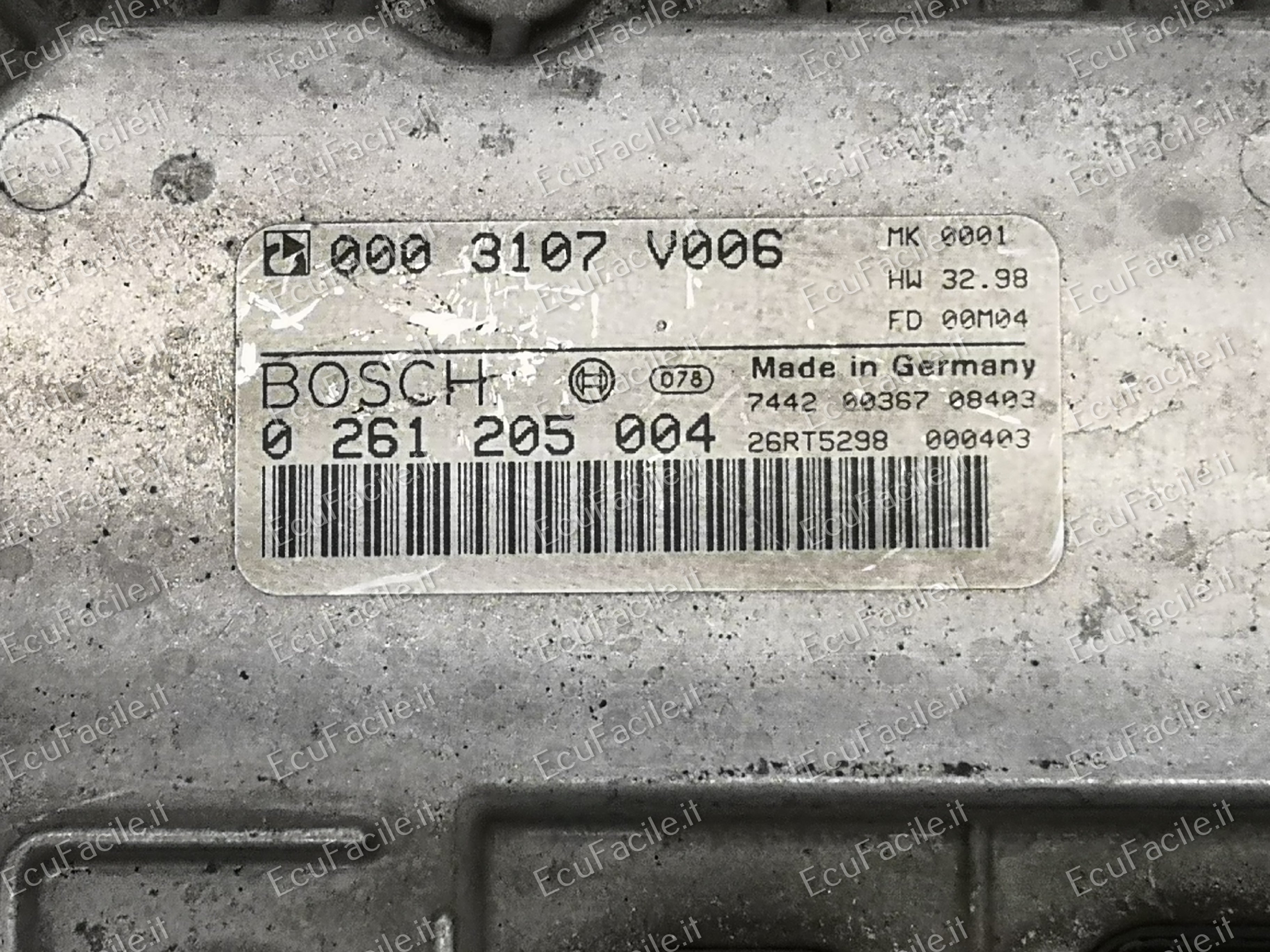 ECU SMART FORTWO 0.6 BOSCH 0261205004 0003107V006 600BZ