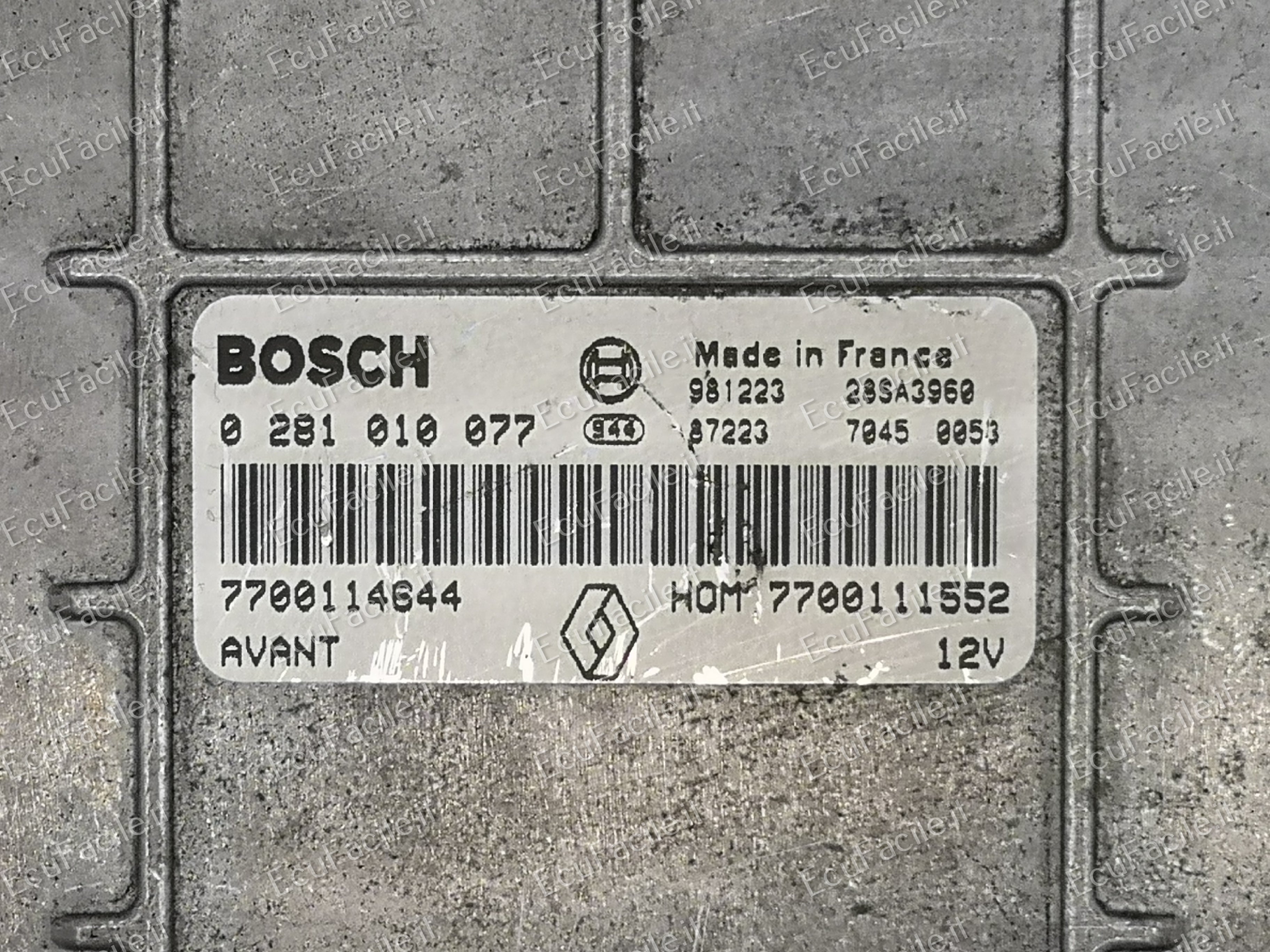 ECU RENAULT SCENIC 1.9 0281010077 8200059885 7700114644