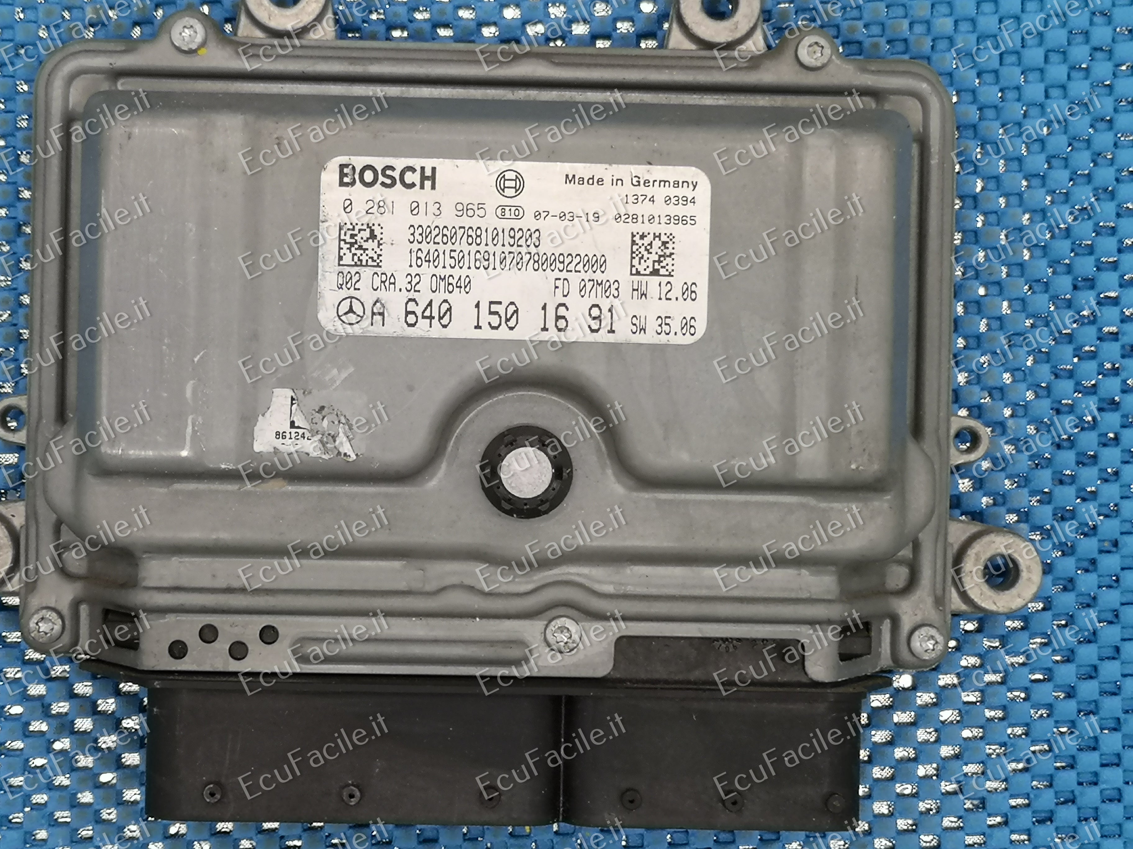ECU MERCEDES B180 2007 0281013965 A6401501691 6401501691 EDC 16C32-5.32