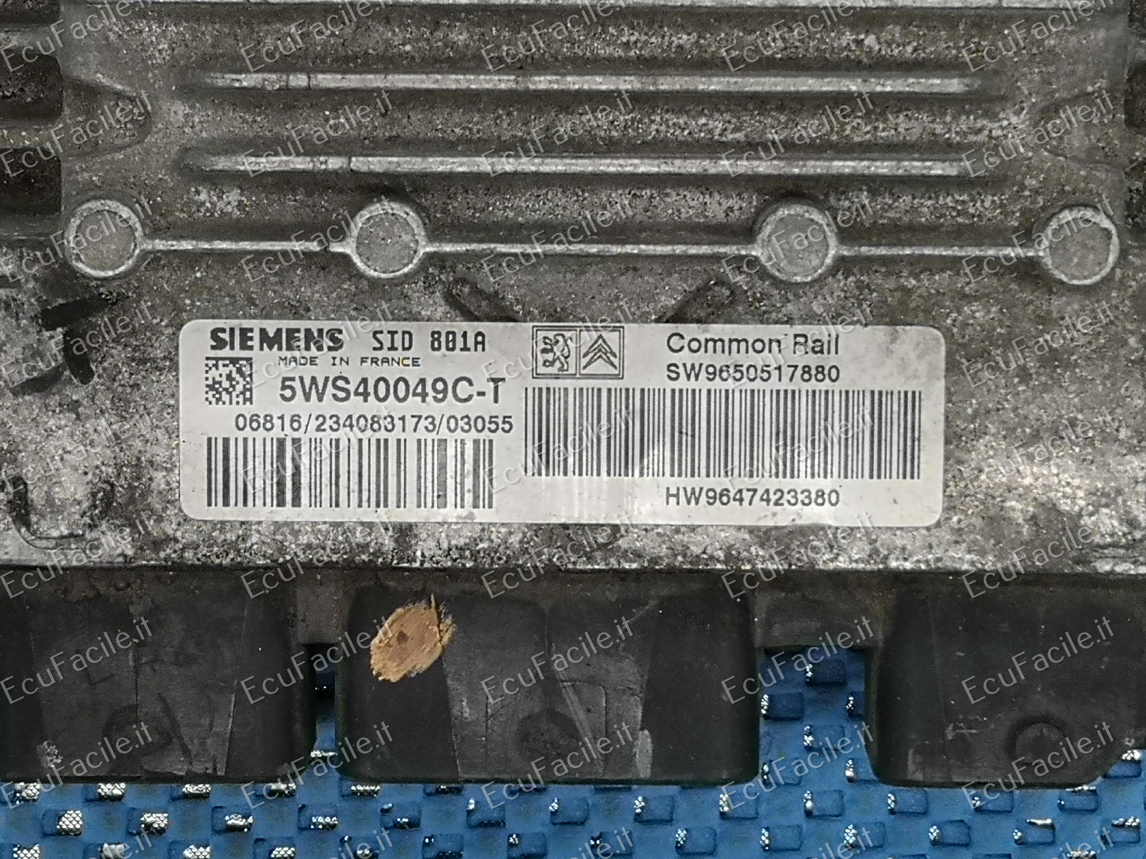 ECU CITROEN 2.0 SID801A 5WS40049C-T SW90650517880 HW9647423380