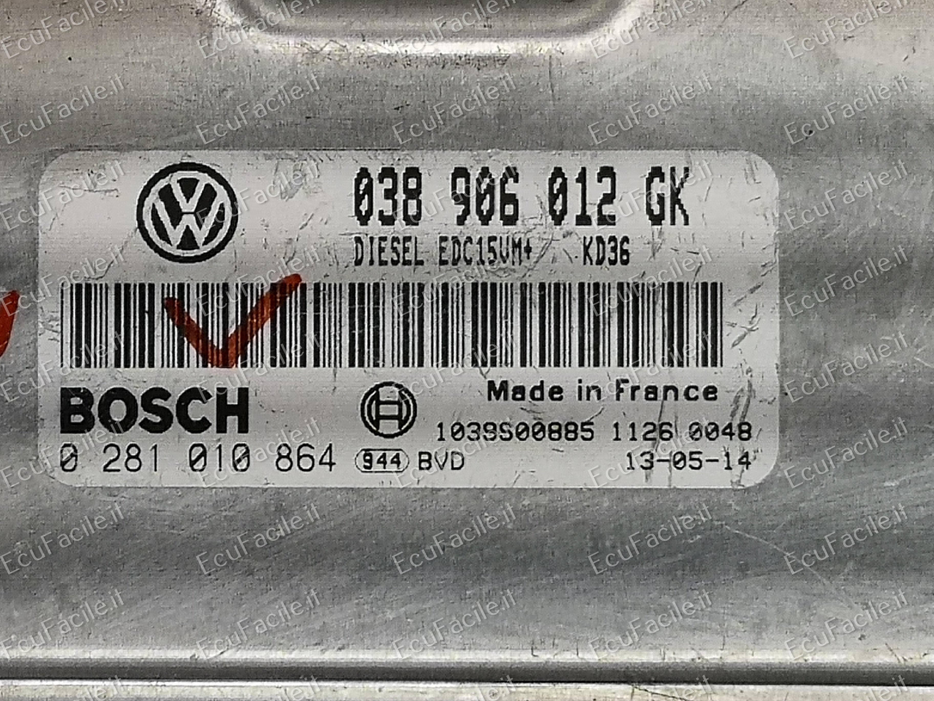 ECU VW GOLF 1.9TDI ALH 038906012GK 0281010864 362681 EDC15VM +
