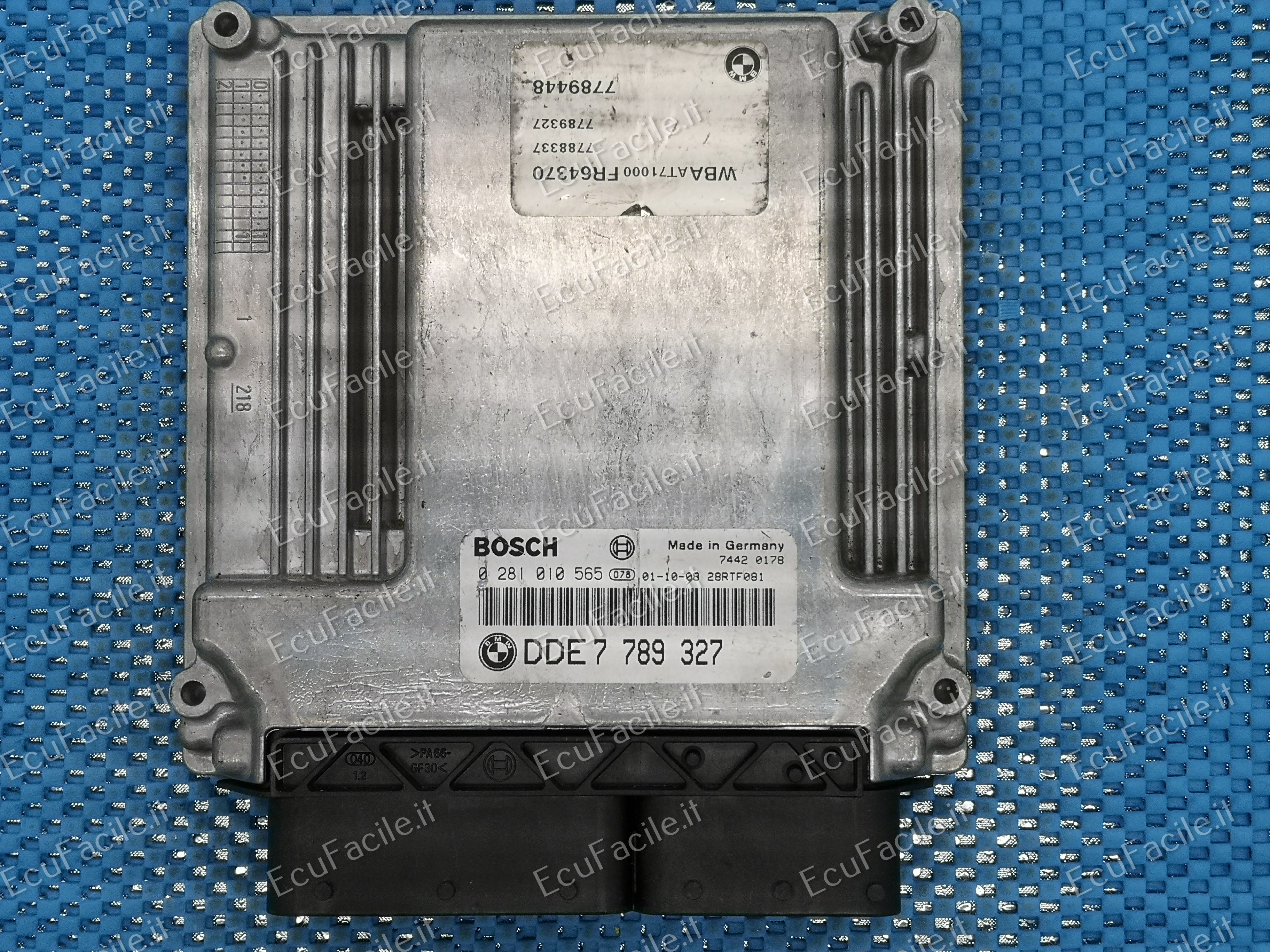 ECU BMW E46 320D 0281010565 EDC 16C1-3.1 DDE 7789572 DDE7789327