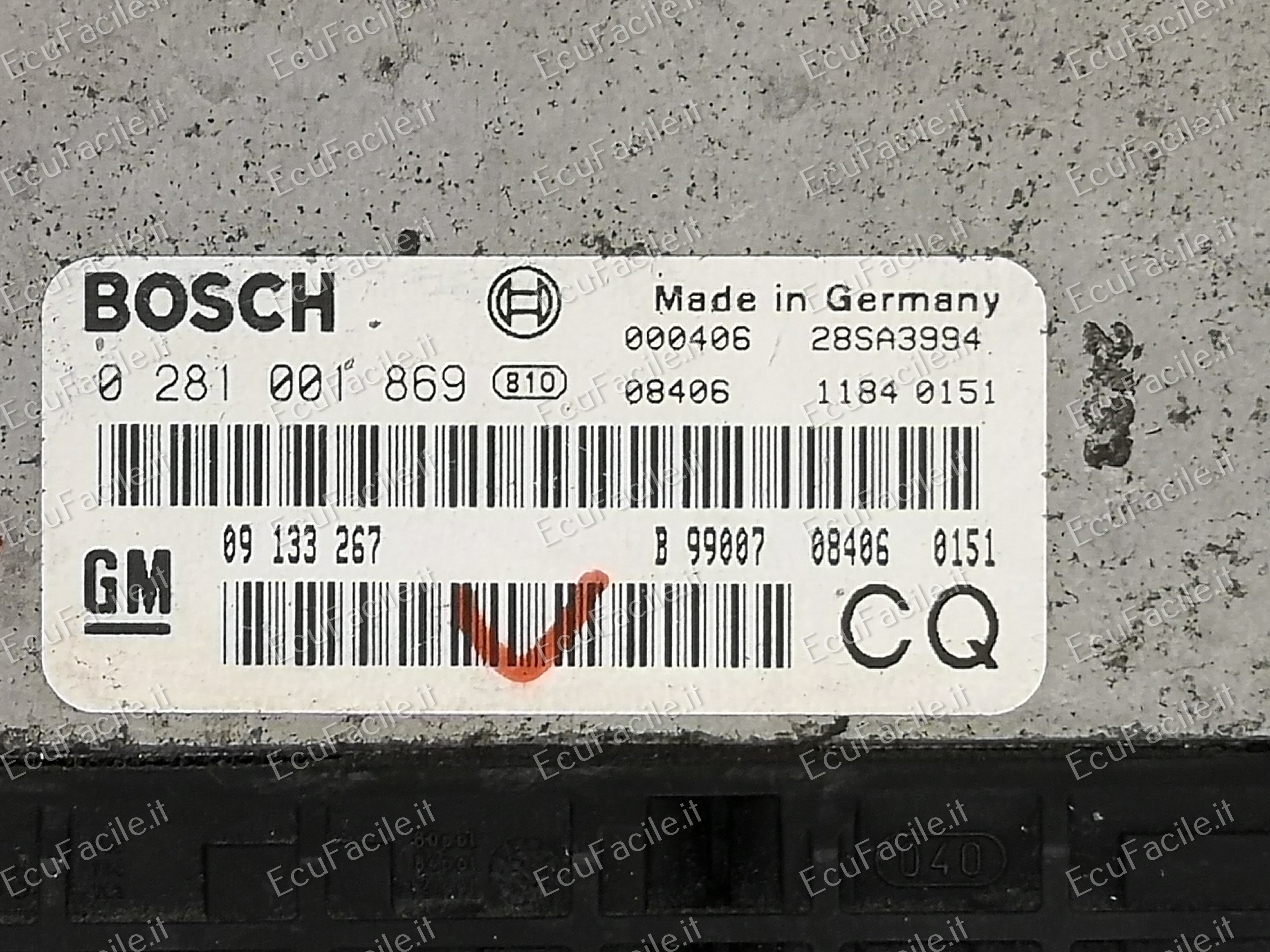 ECU Bosch 0281001869 Opel Astra G 1998 - 2004 90133267 CQ EDC15M1-7.4