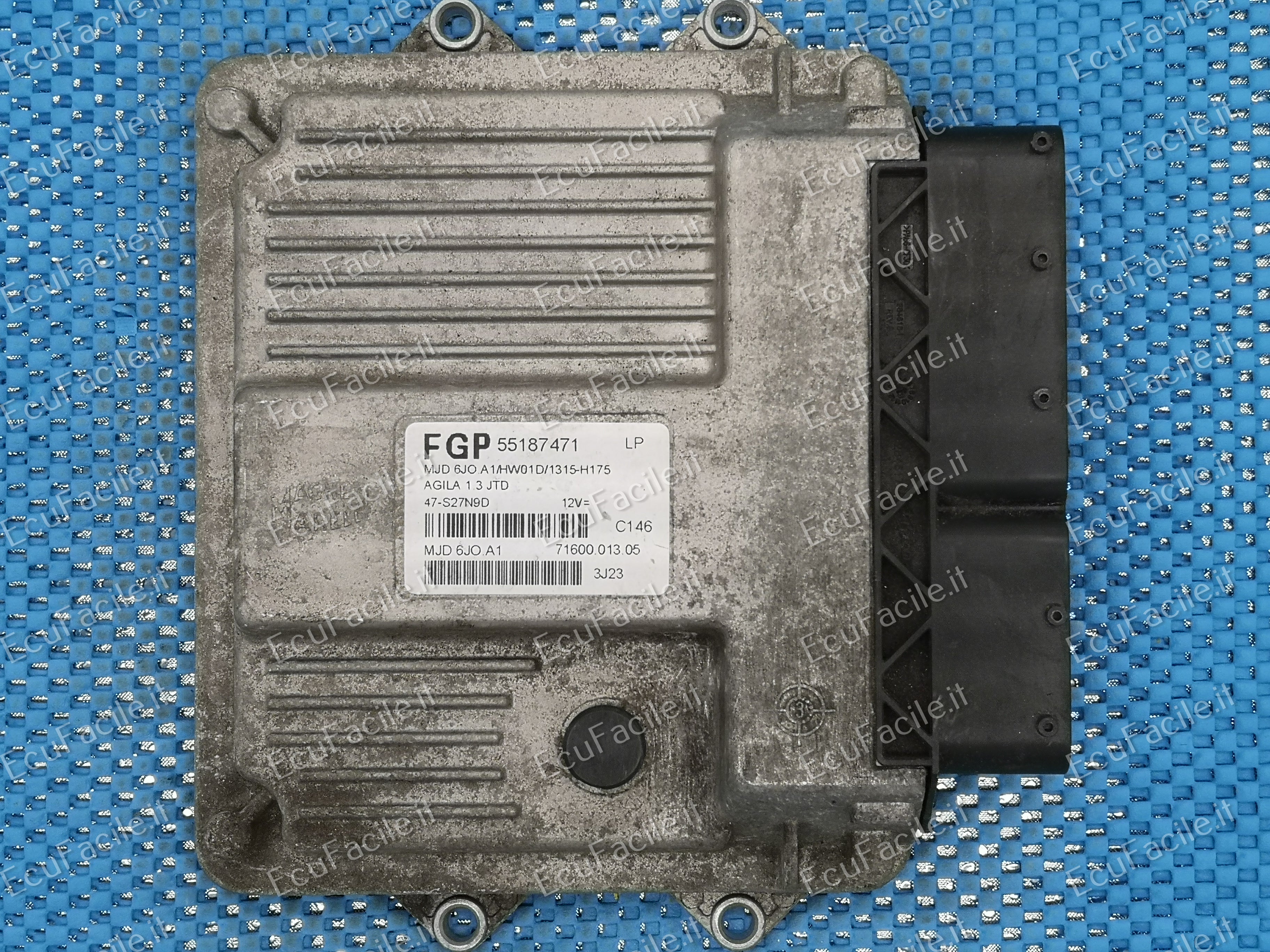 ECU 1.3 CDTI OPEL AGILA 55187471 MJD 6JO.A1 HW01D 1320-H177